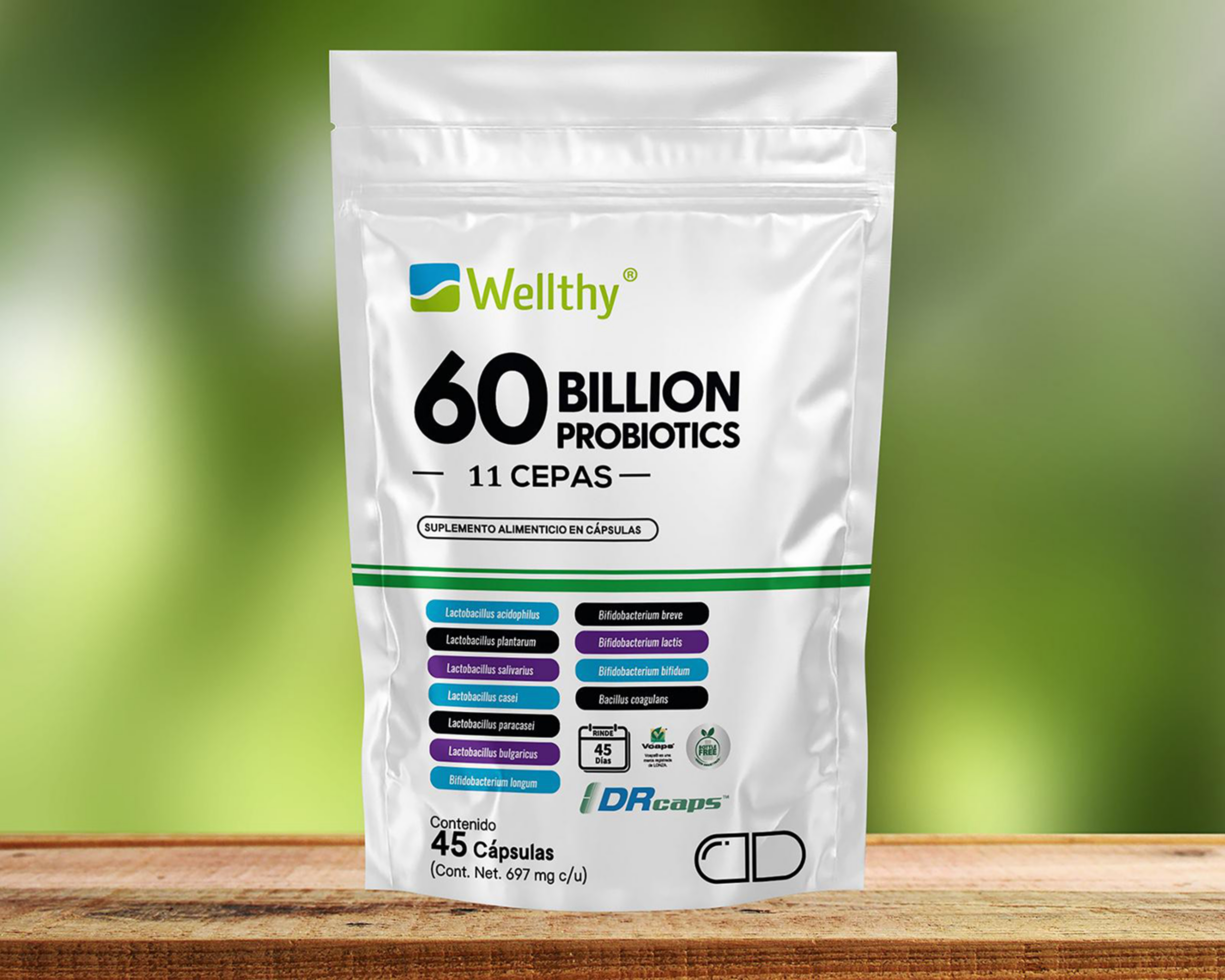 Foto 4 pulgar | Suplemento Alimenticio Wellthy 60 Billions Probiotics 45 Cápsulas