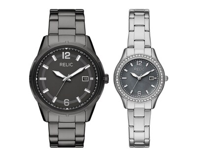 Foto 1 | Set de Relojes pareja Mujer y Hombre Relic Negro y Plateado His & Hers ZR97015