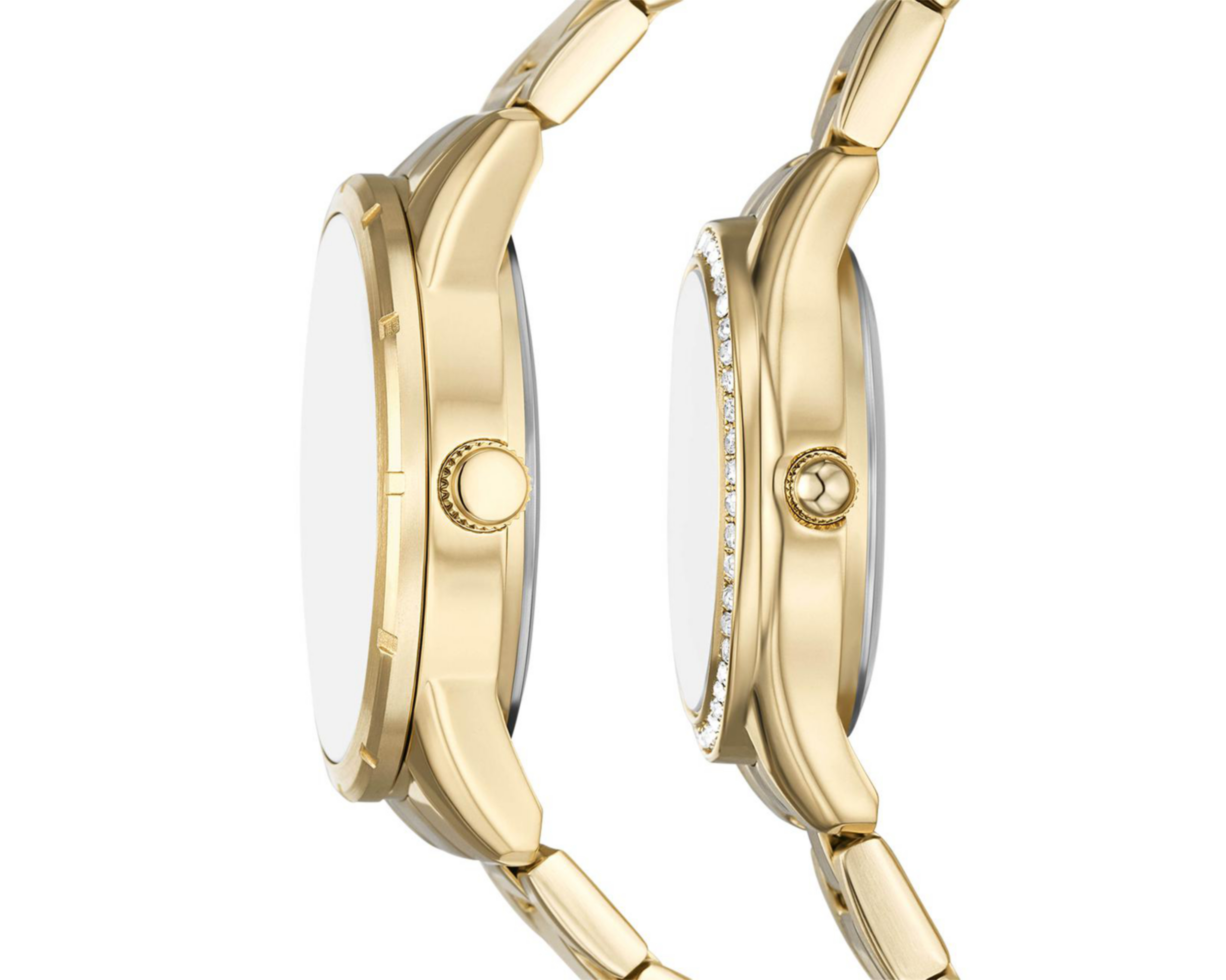Foto 3 pulgar | Set de Relojes Pareja Mujer y Hombre Relic Dorado ZR97016
