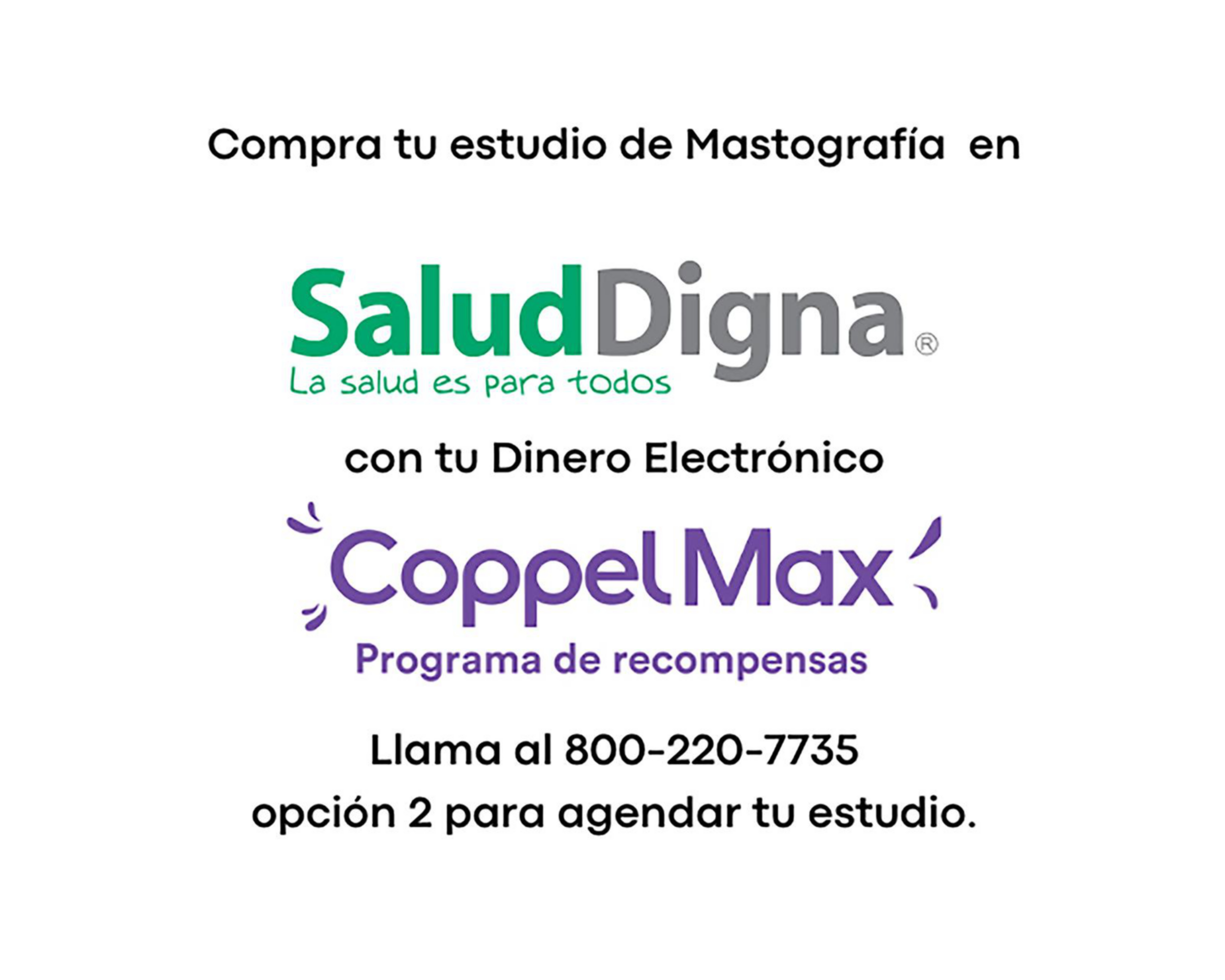 Foto 2 pulgar | Paquete de Estudios Salud Digna Mastografía