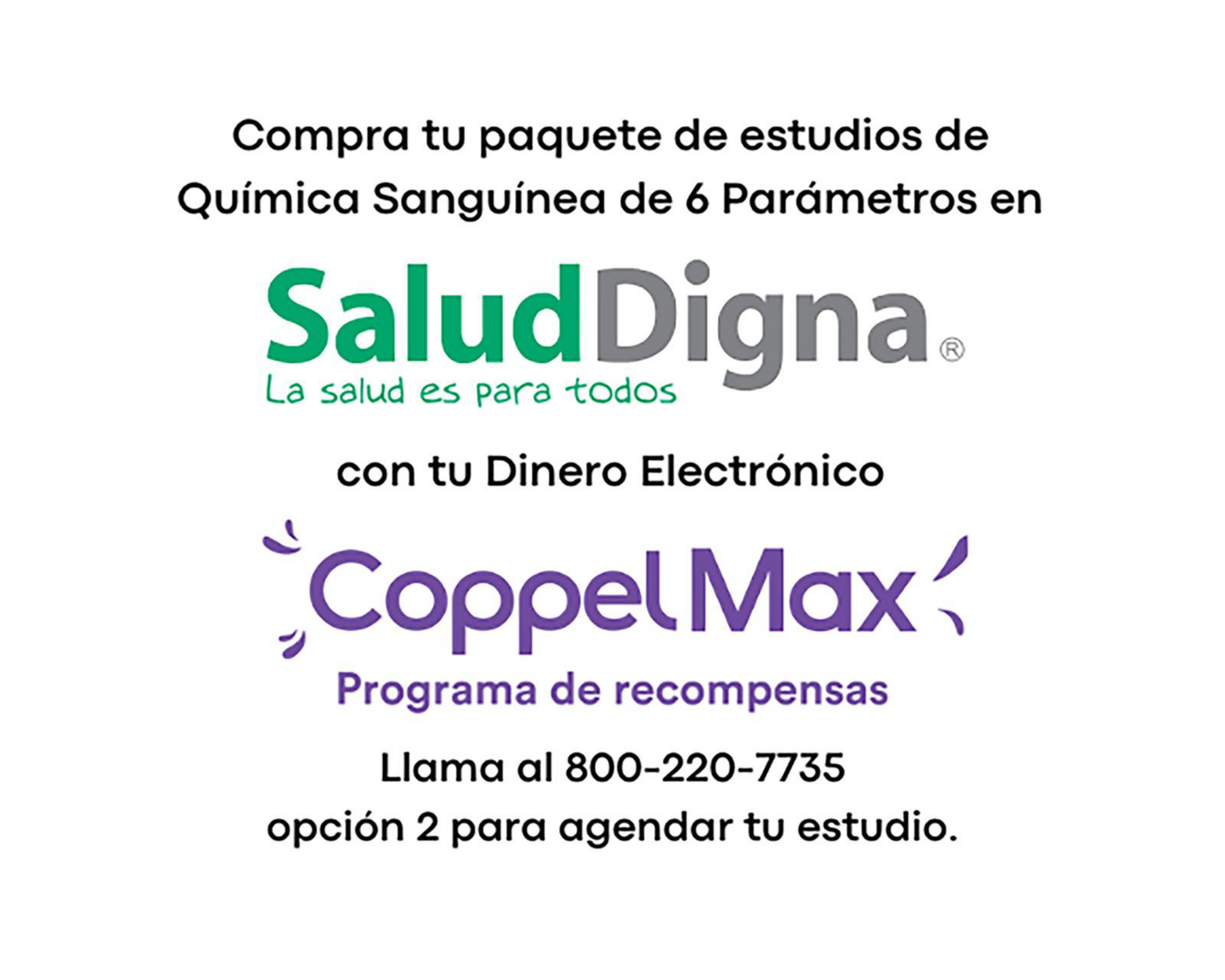 Paquete de Estudio Salud Digna Química Sanguínea de 6 Parámetros $167