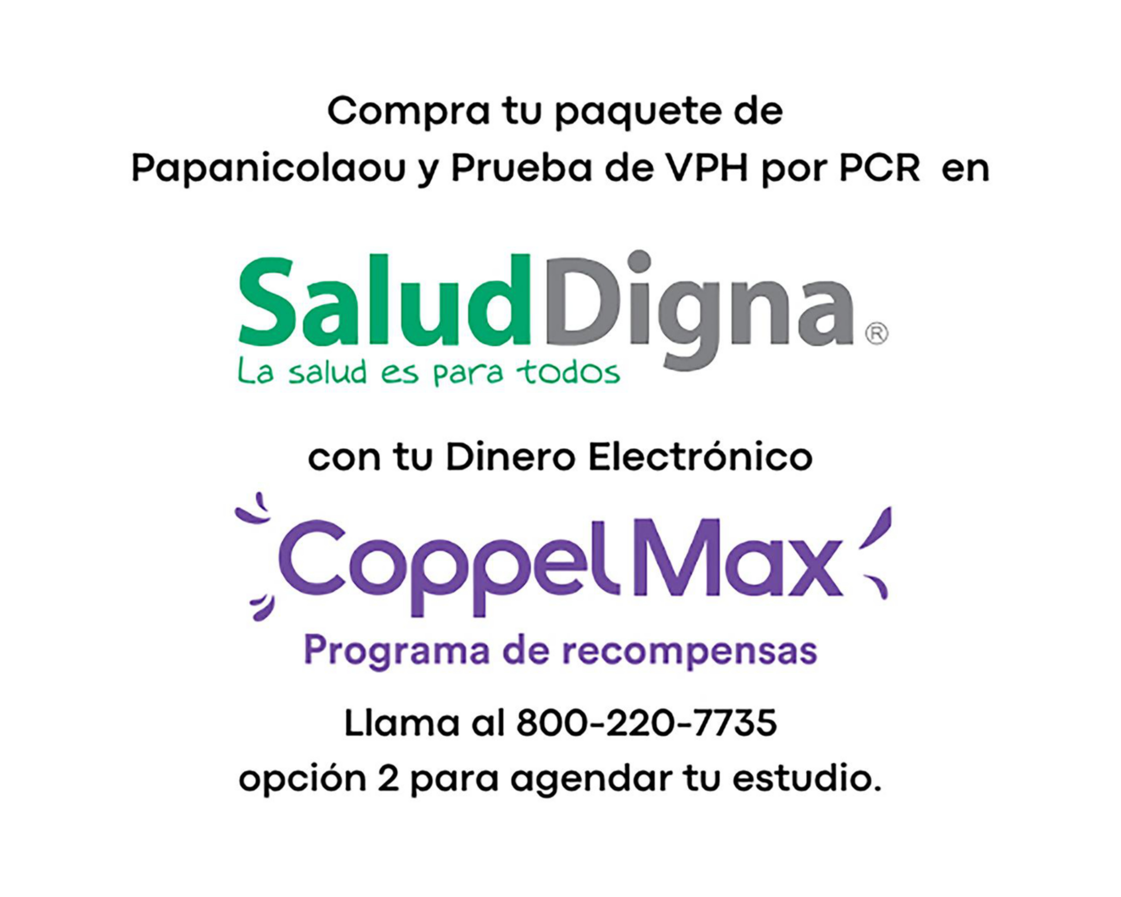 Foto 2 pulgar | Paquete de Estudio Salud Digna Papanicolaou y Prueba de VPH por PCR