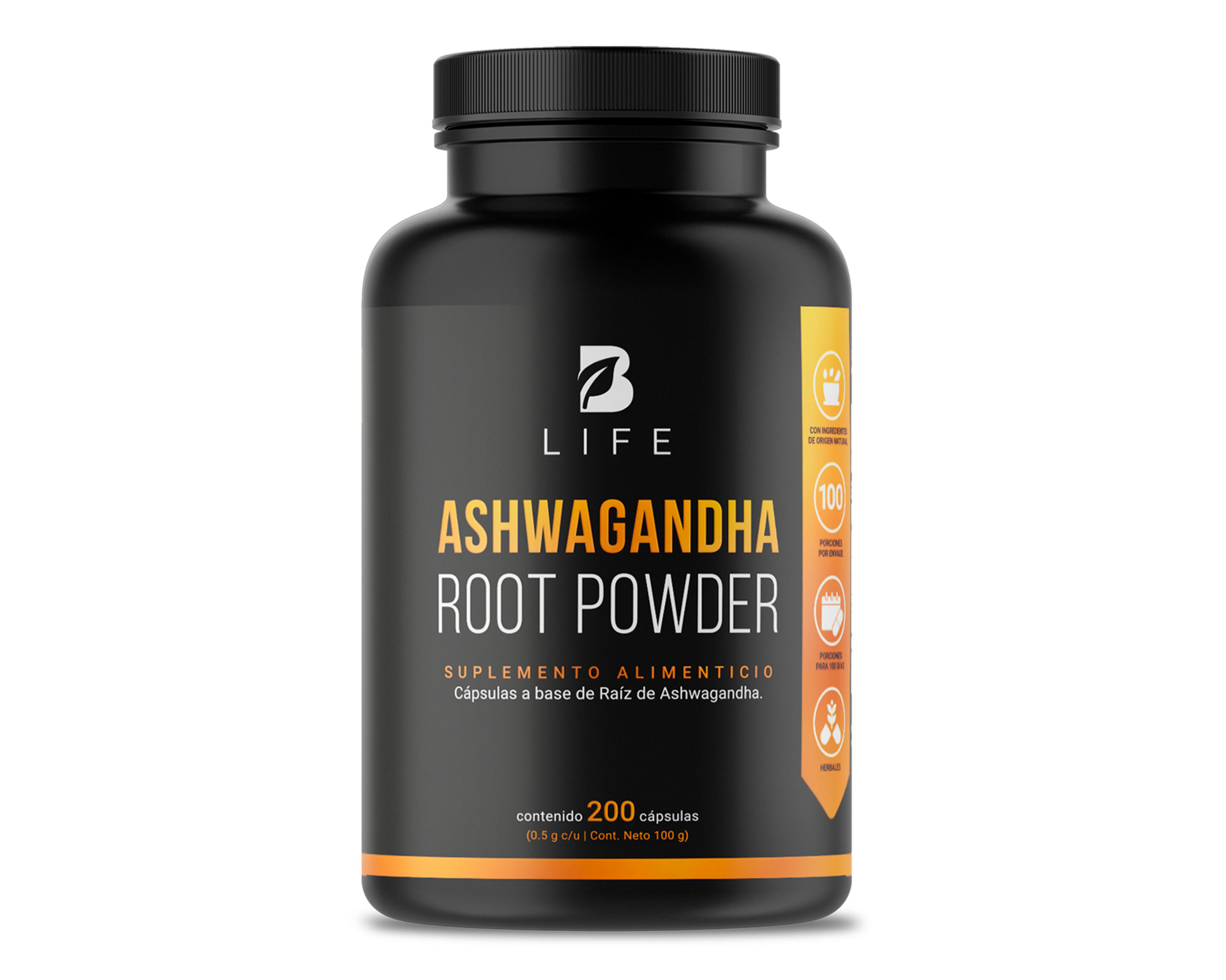 Suplemento Alimenticio B Life Raíz de Ashwagandha 200 Cápsulas