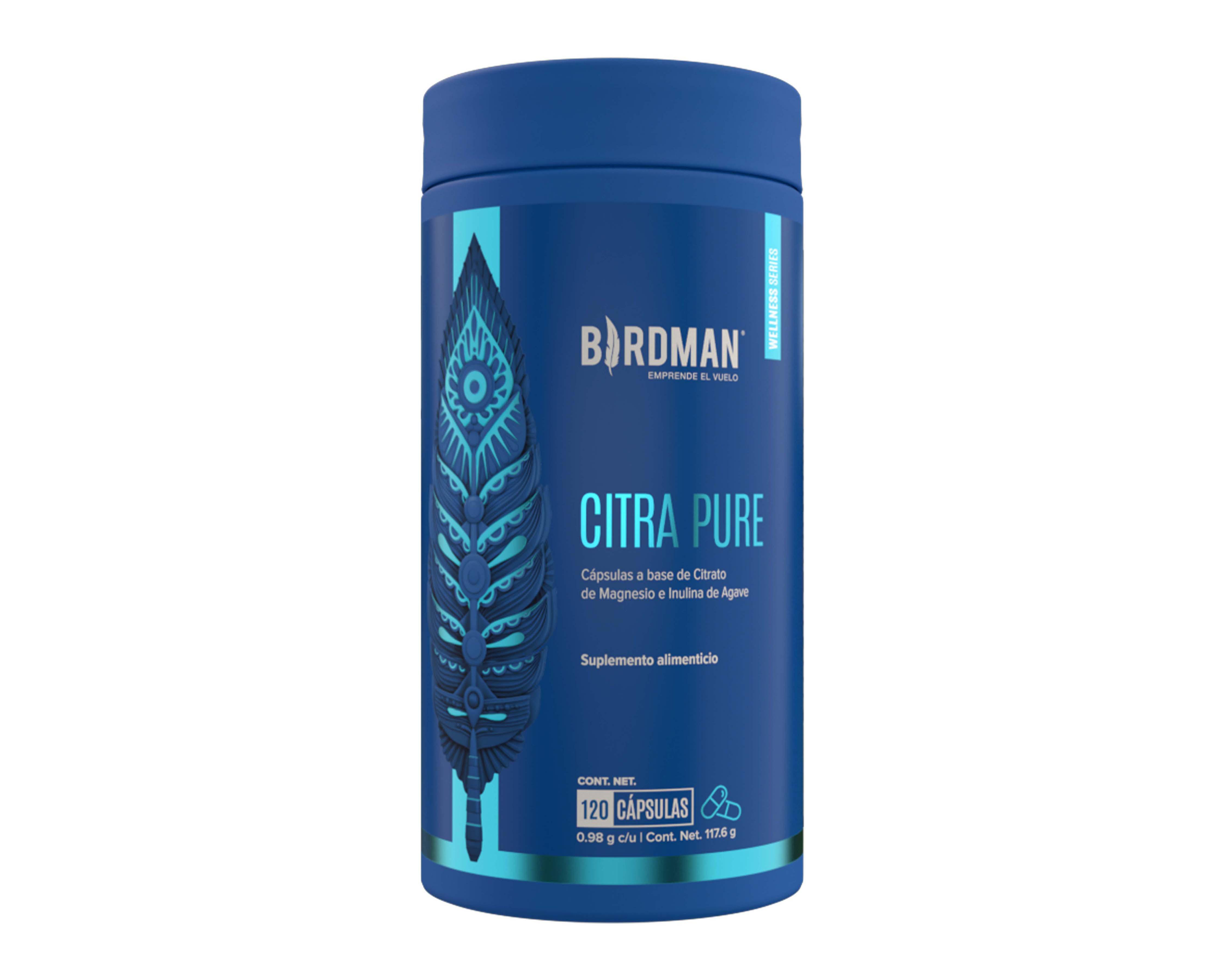 Foto 2 pulgar | Suplemento Alimenticio Birdman Citra Pure de Citrato de Magnesio e Inulina de Agave 120 Cápsulas