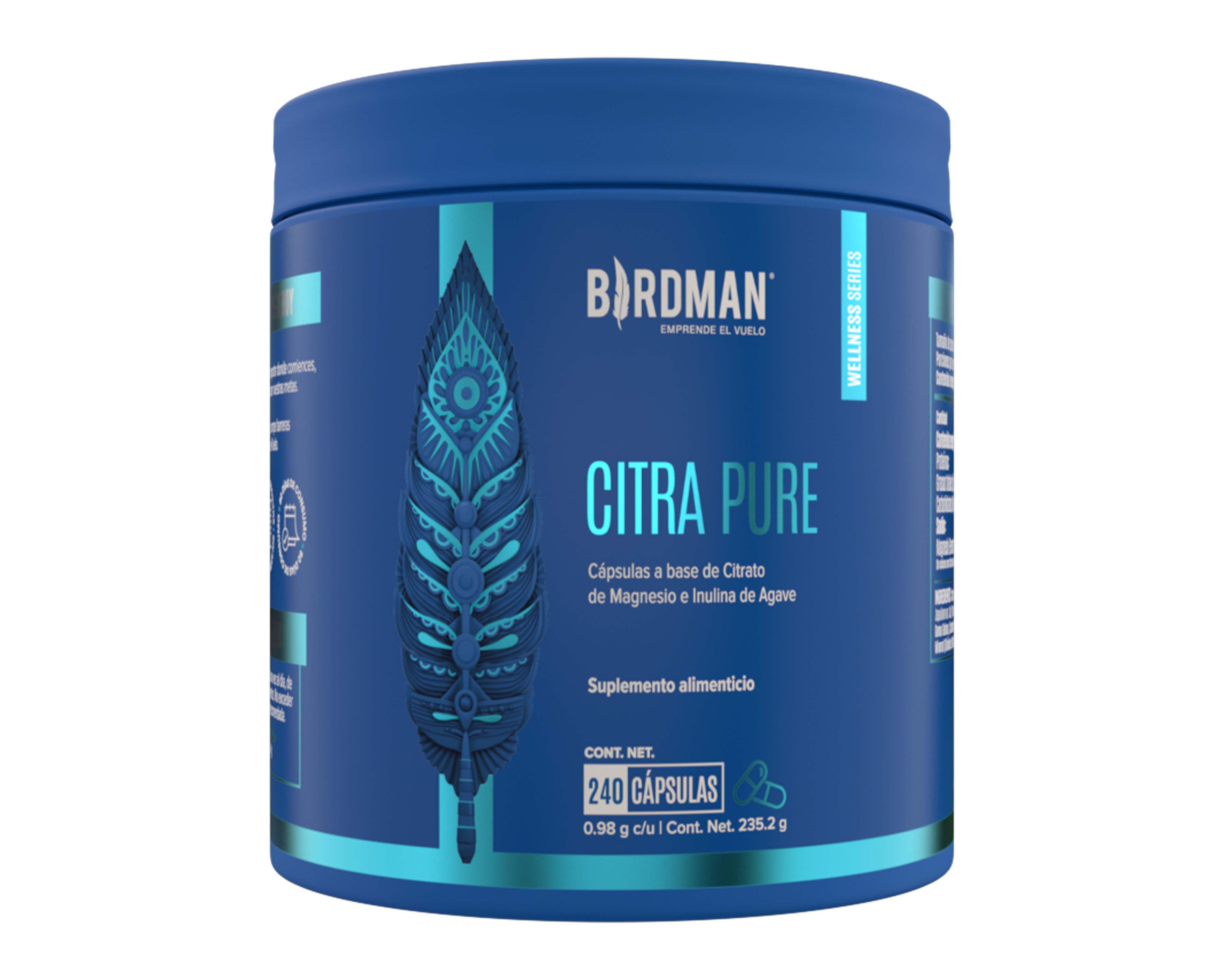 Foto 1 | Suplemento Alimenticio Birdman Citra Pure de Citrato de Magnesio e Inulina de Agave 240 Cápsulas