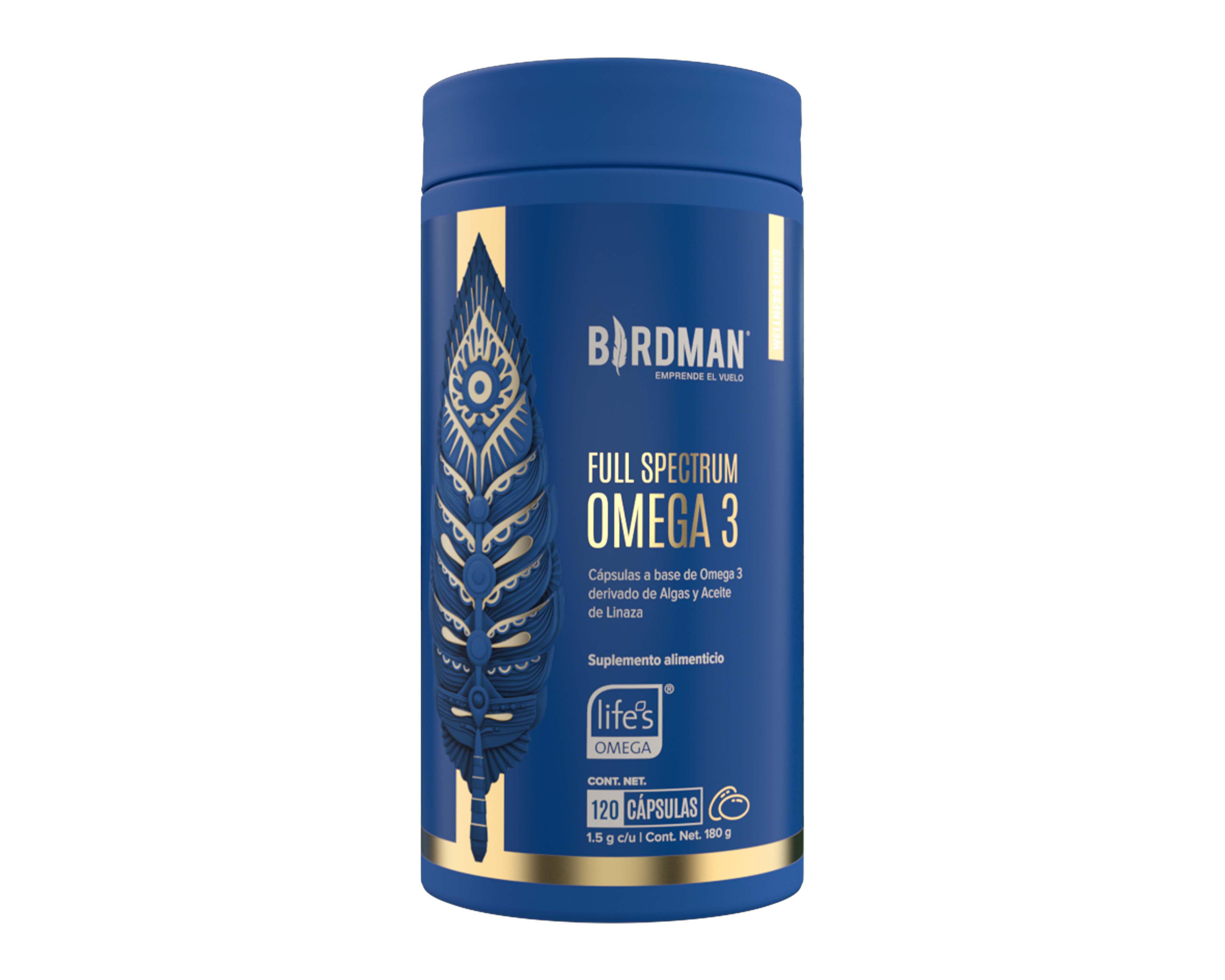 Foto 1 | Suplemento Alimenticio Birdman Full Spectrum Omega 3 con Derivado de Algas y Aceite de Linaza 120 Cápsulas