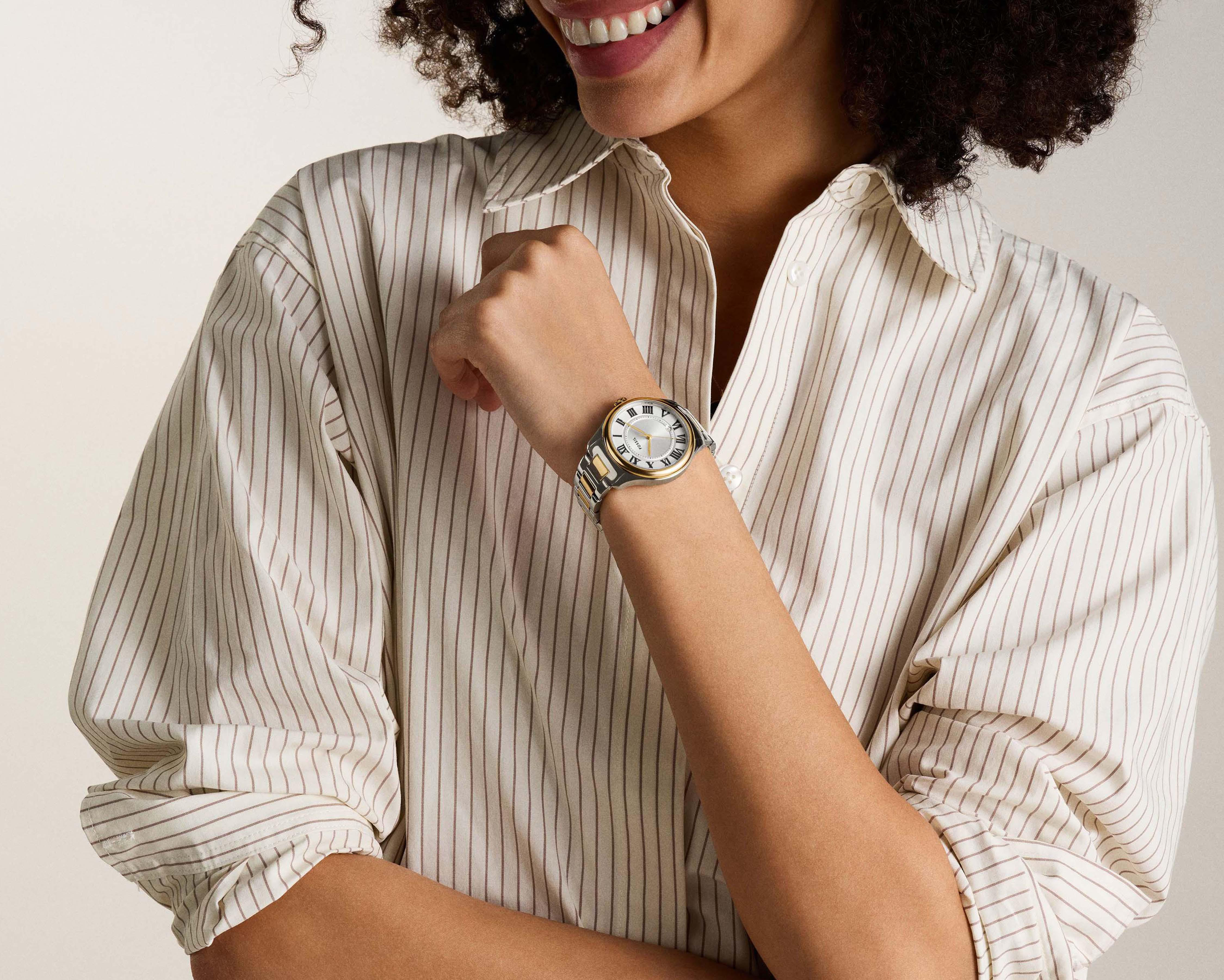 Foto 5 pulgar | Reloj Fossil para Mujer ES5396 Plateado-Dorado