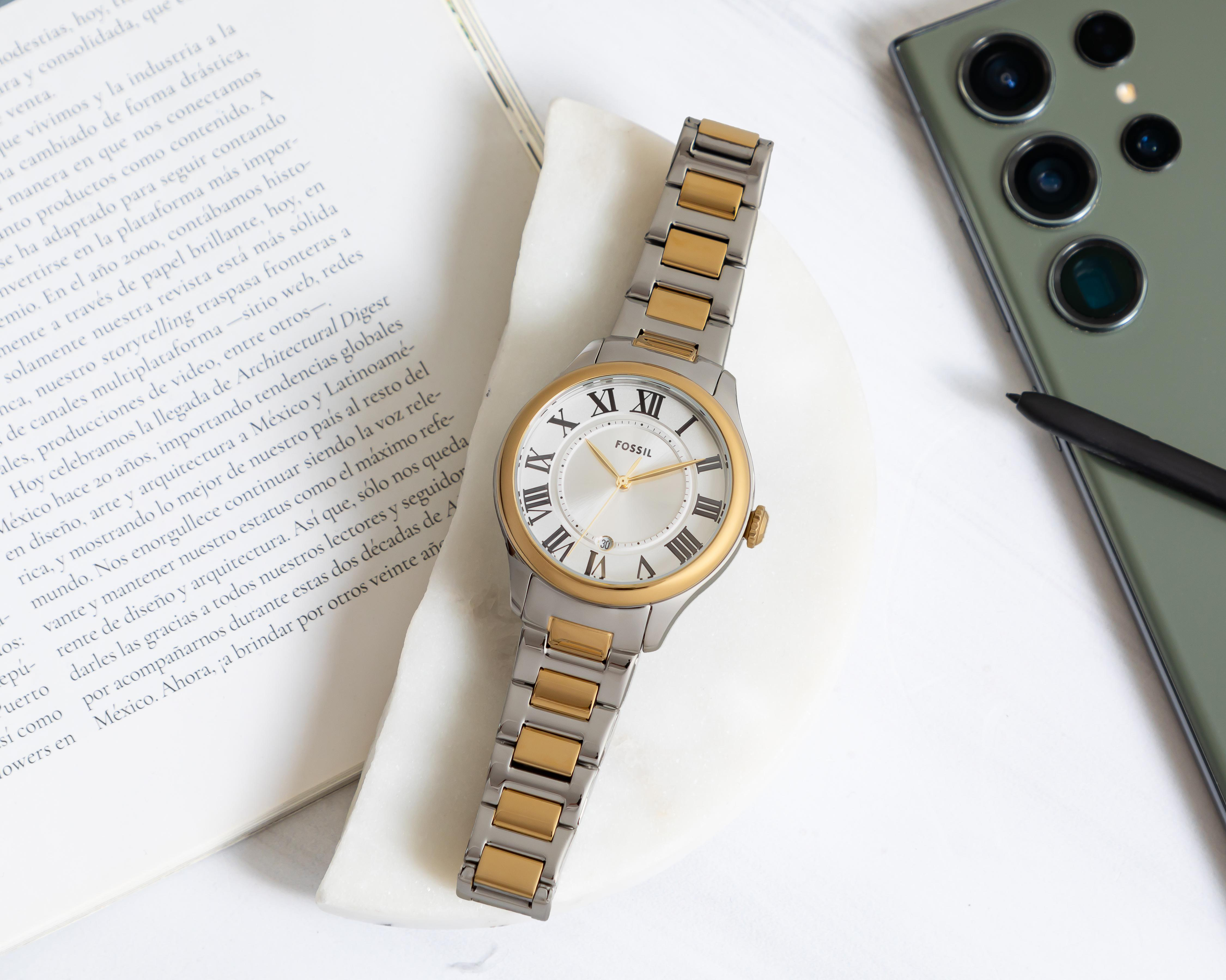 Foto 7 pulgar | Reloj Fossil para Mujer ES5396 Plateado-Dorado