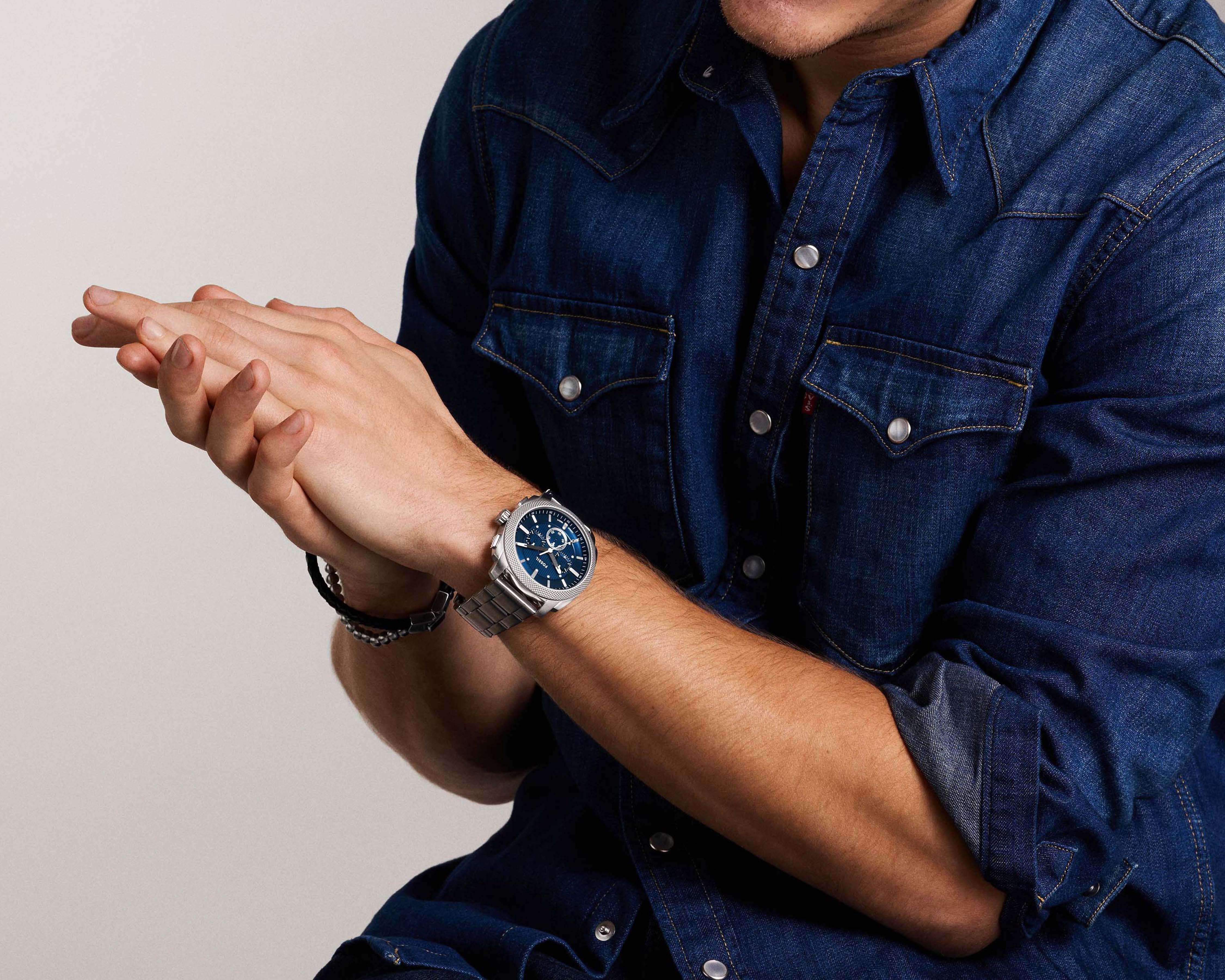 Foto 5 pulgar | Reloj Fossil para Hombre FS6096 Plateado