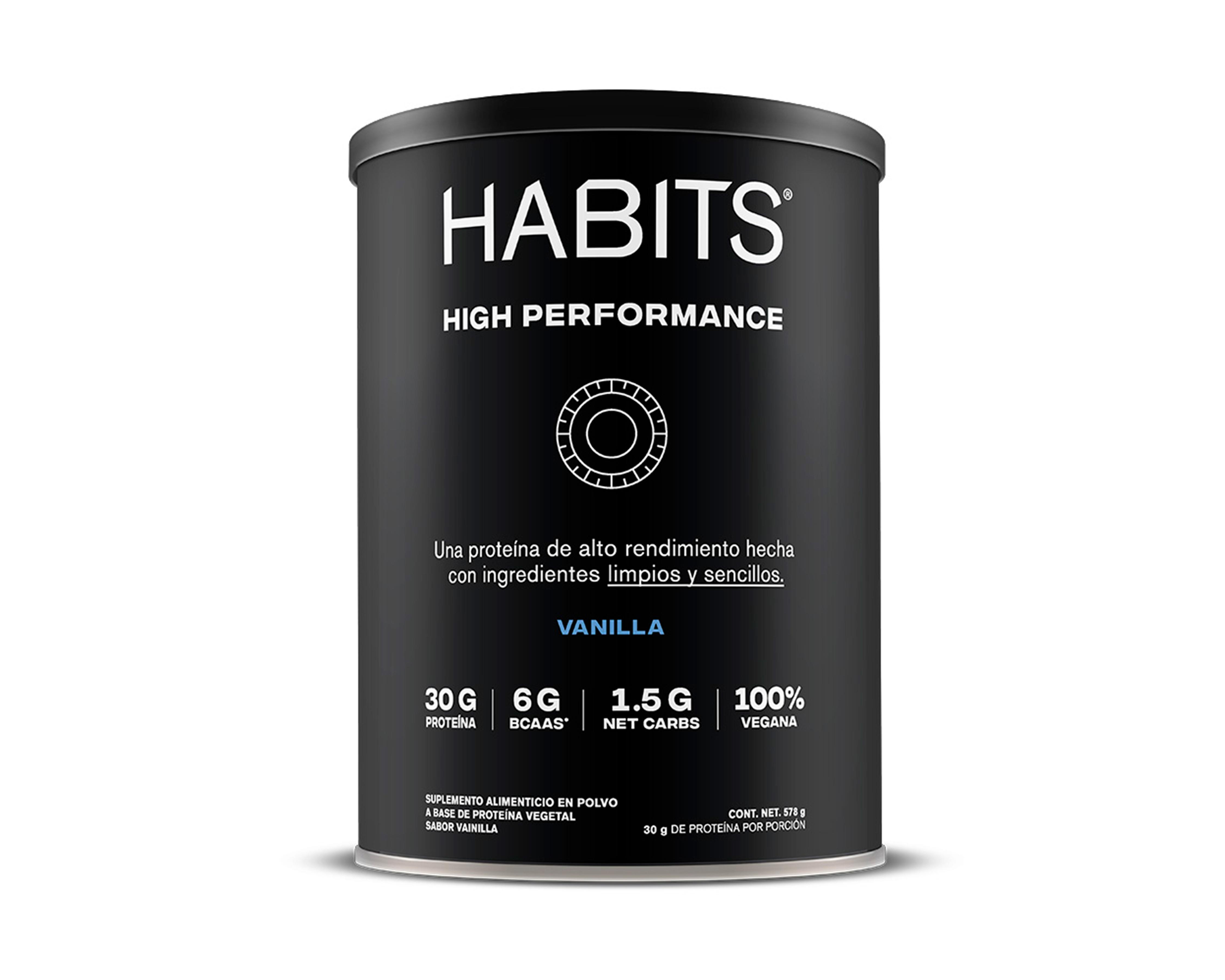 Foto 2 pulgar | Proteína Vegetal Habits High Performance Sabor Vainilla 587 g