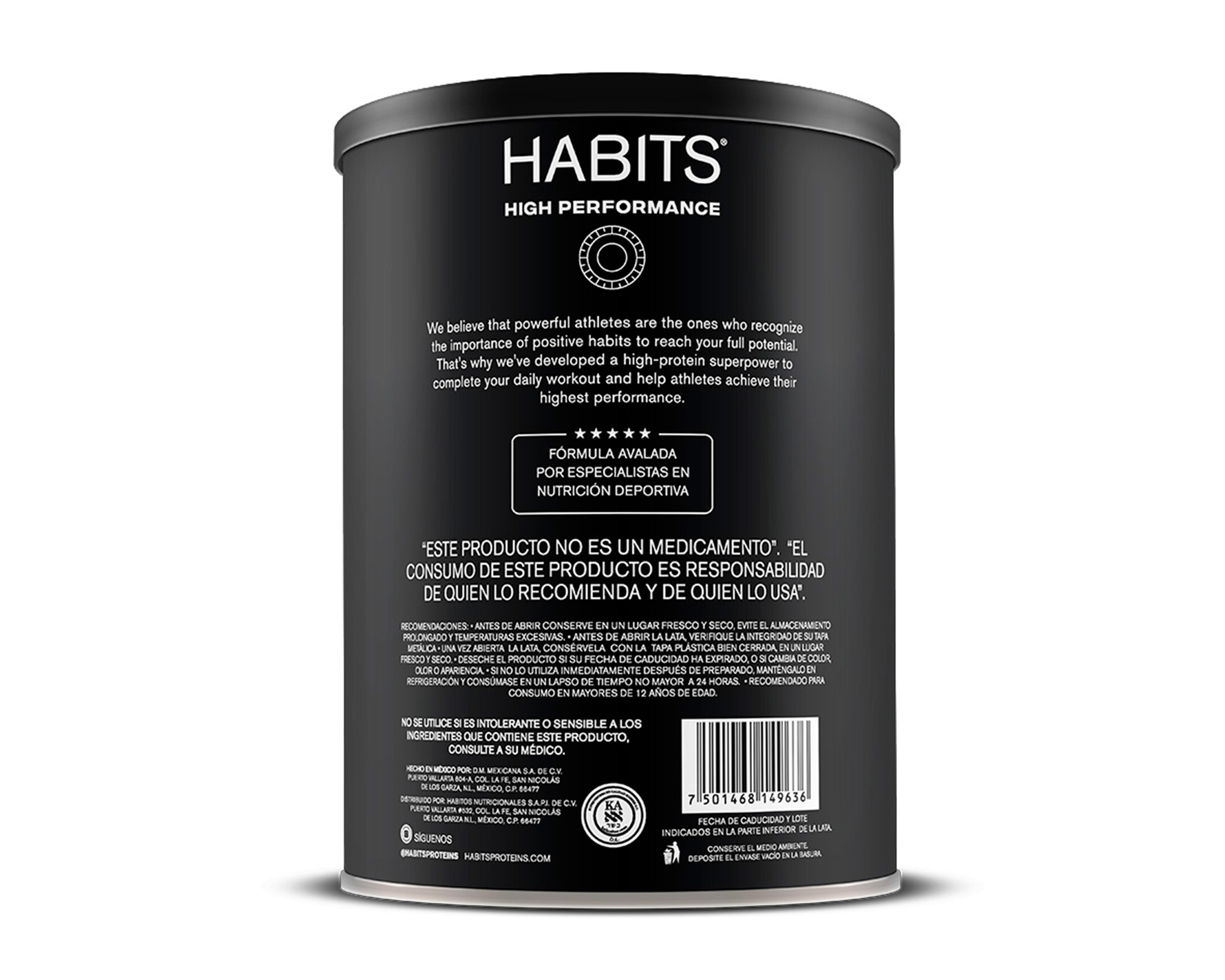 Foto 4 pulgar | Proteína Vegetal Habits High Performance Sabor Cacao 587 g