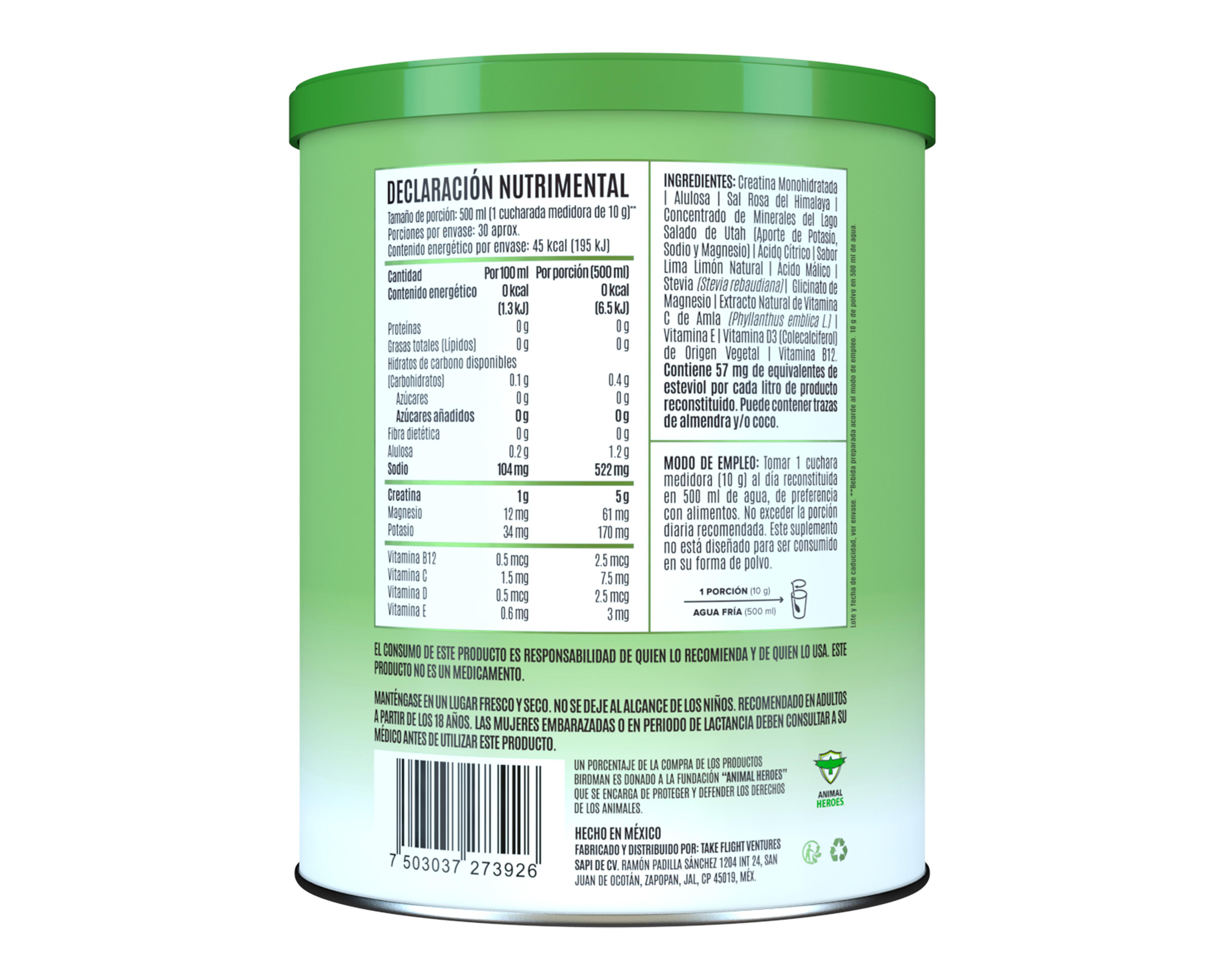 Foto 4 pulgar | Creatina Birdman Performance Series de Alta Pureza Lemon Twist 300 g