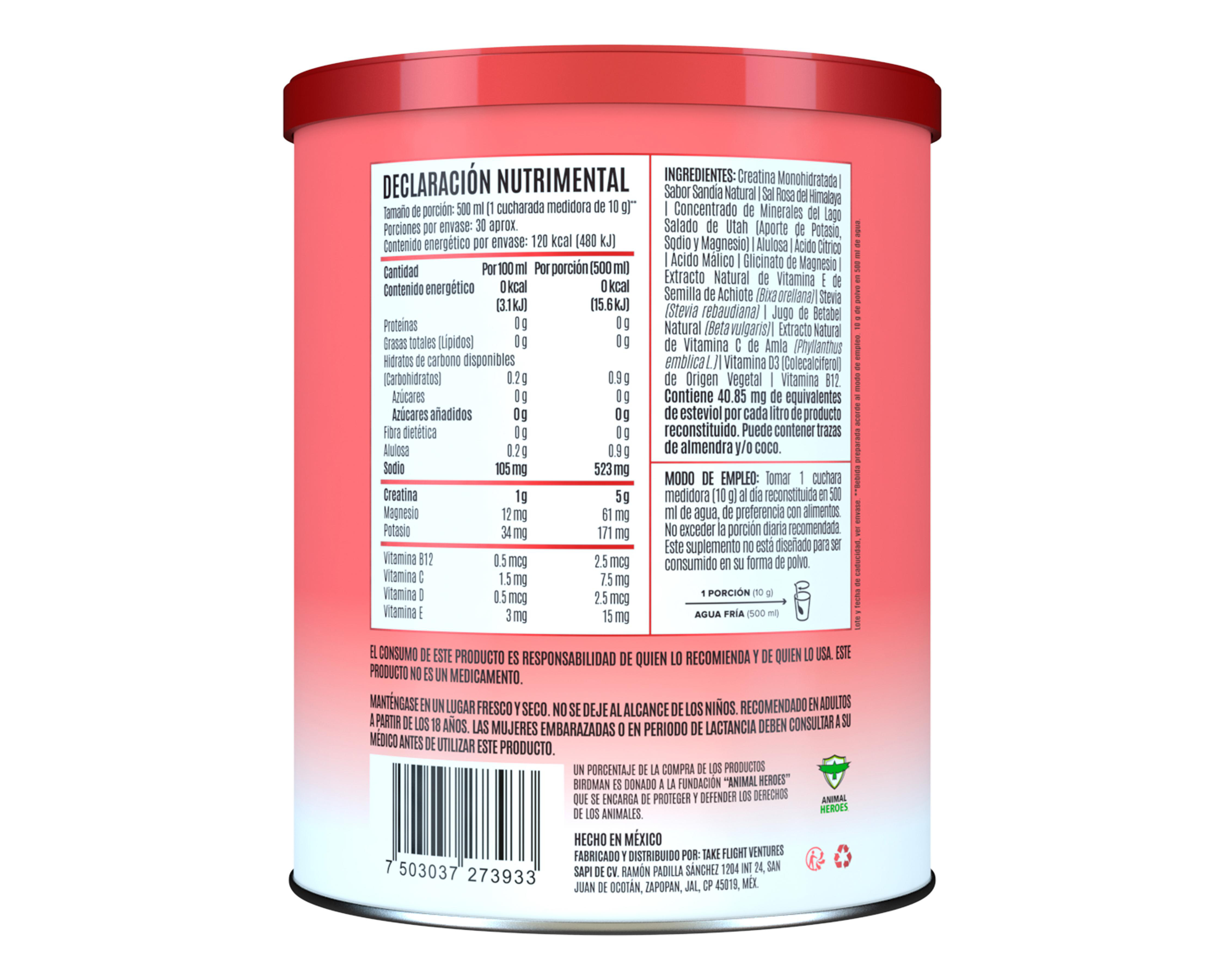 Foto 4 pulgar | Creatina Birdman Performance Series de Alta Pureza Watermelon Splash 300 g