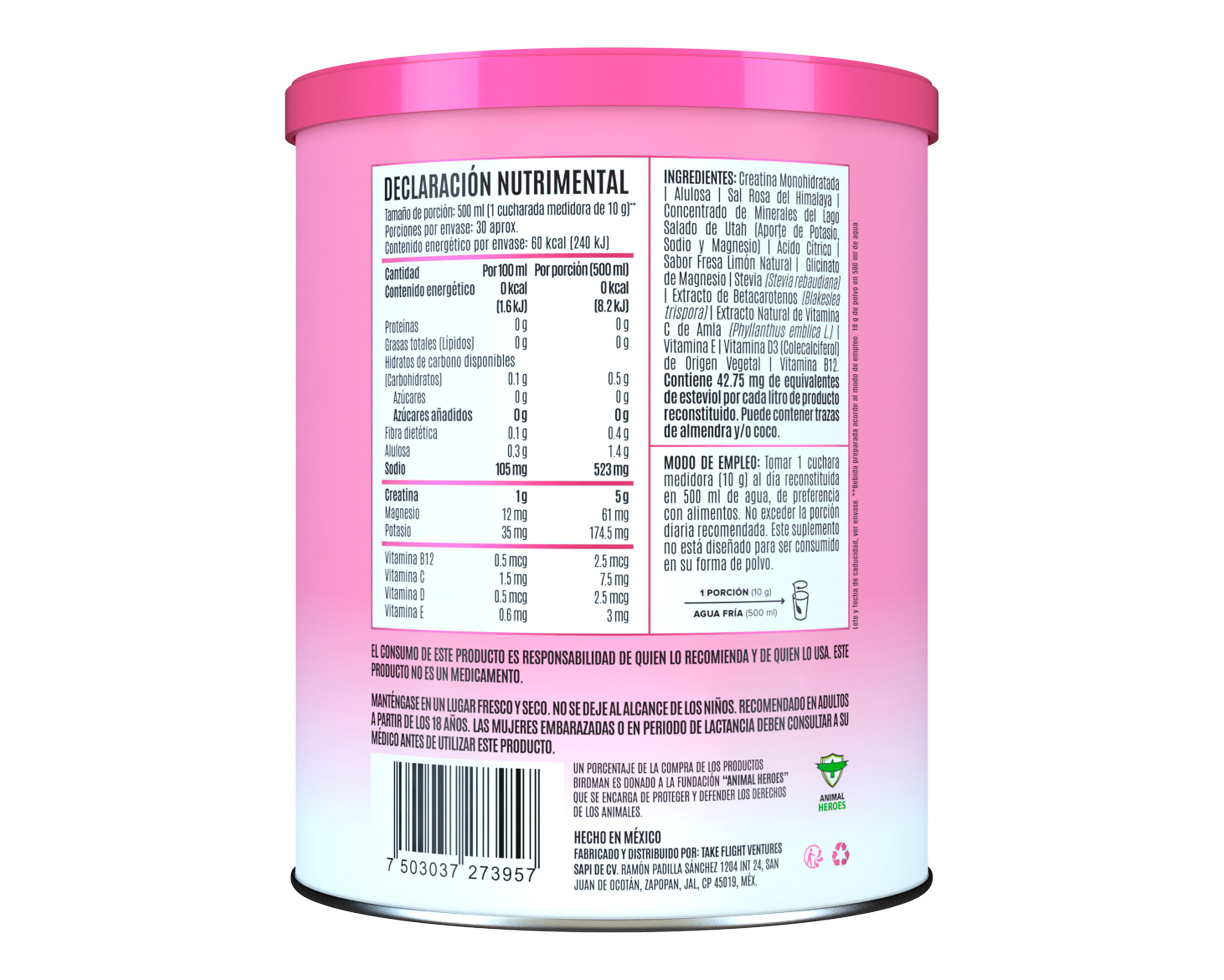 Foto 4 pulgar | Creatina Birdman Performance Series de Alta Pureza Pink Lemonade 300 g