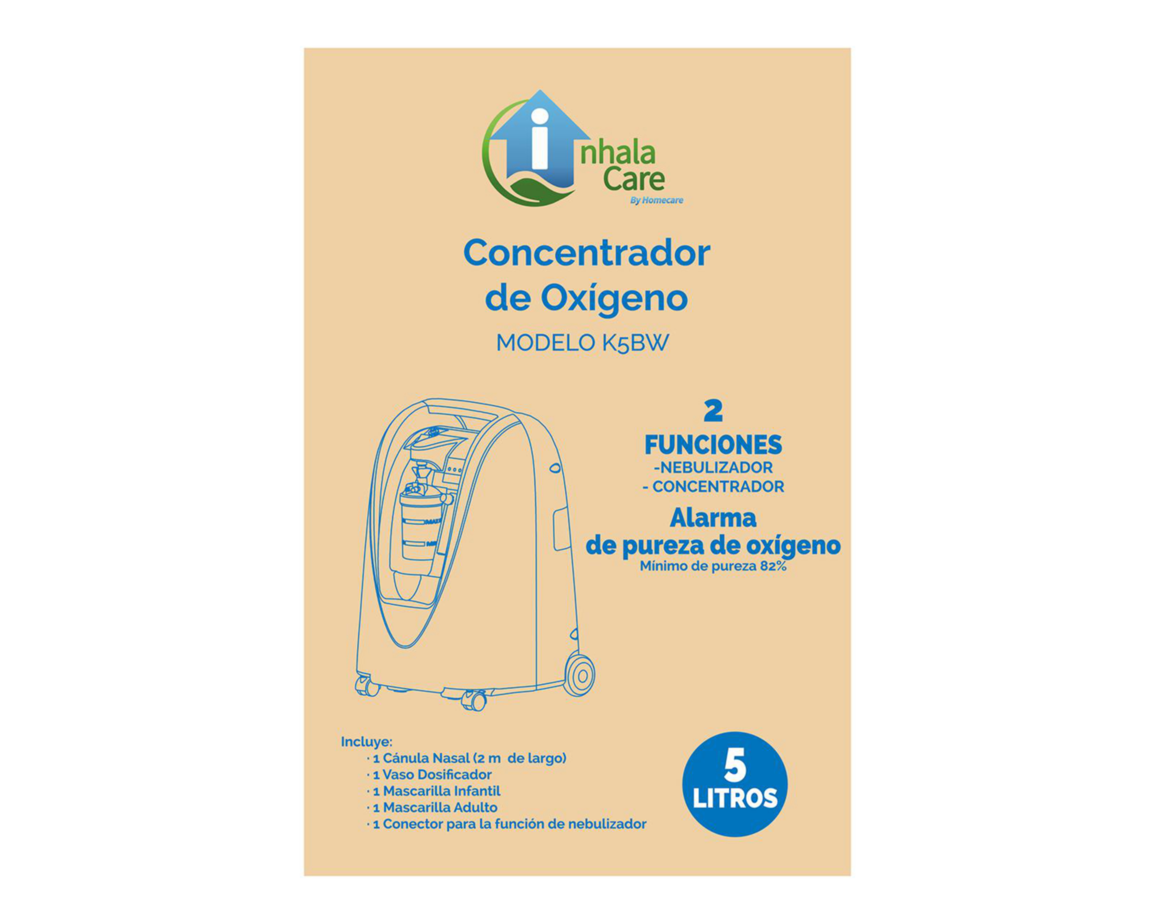 Foto 6 pulgar | Concentrador de Oxígeno Inhala Care K5BW 5 litros
