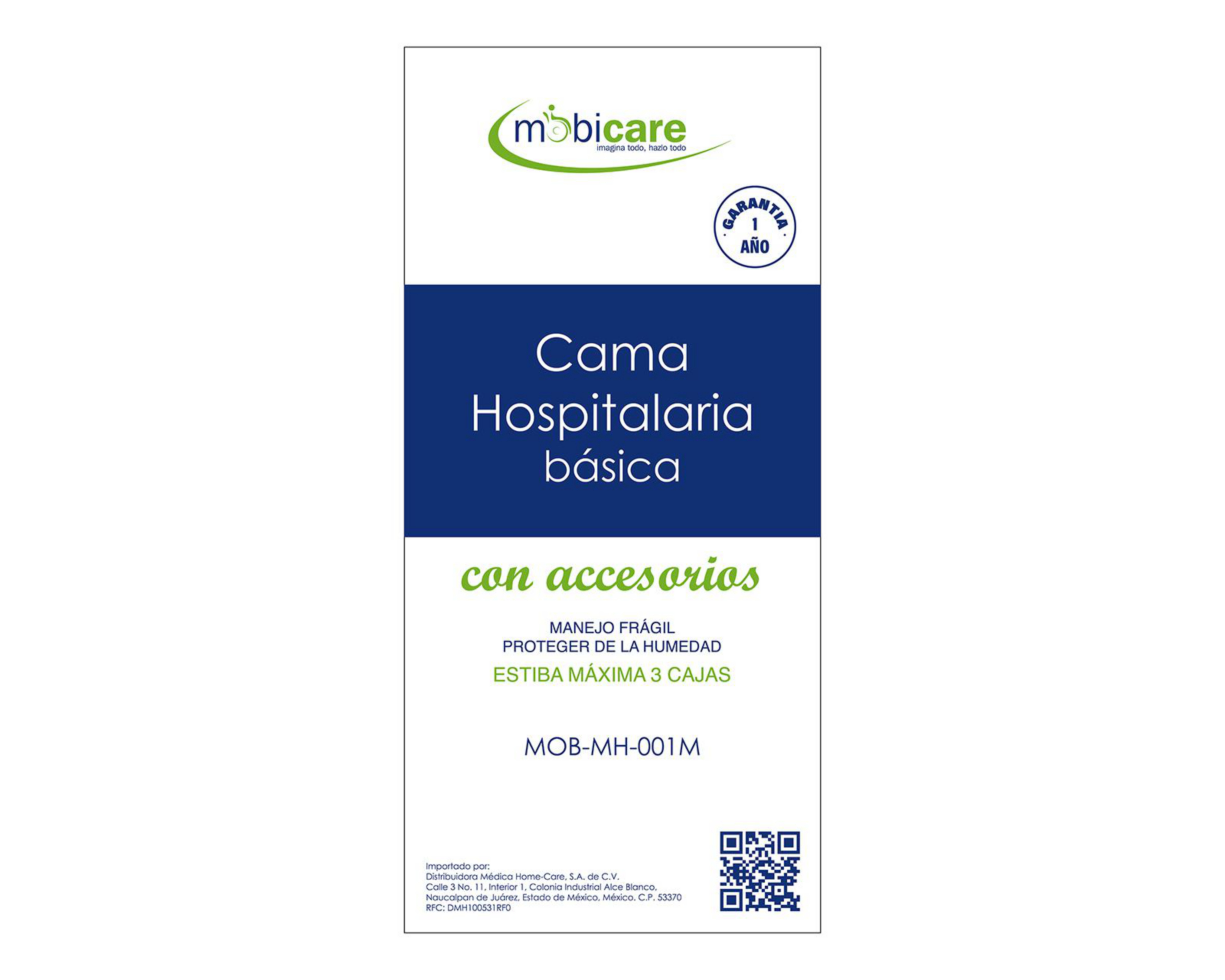 Foto 6 pulgar | Cama Hospitalaria Manual Mobicare de Acero inoxidable con Accesorios