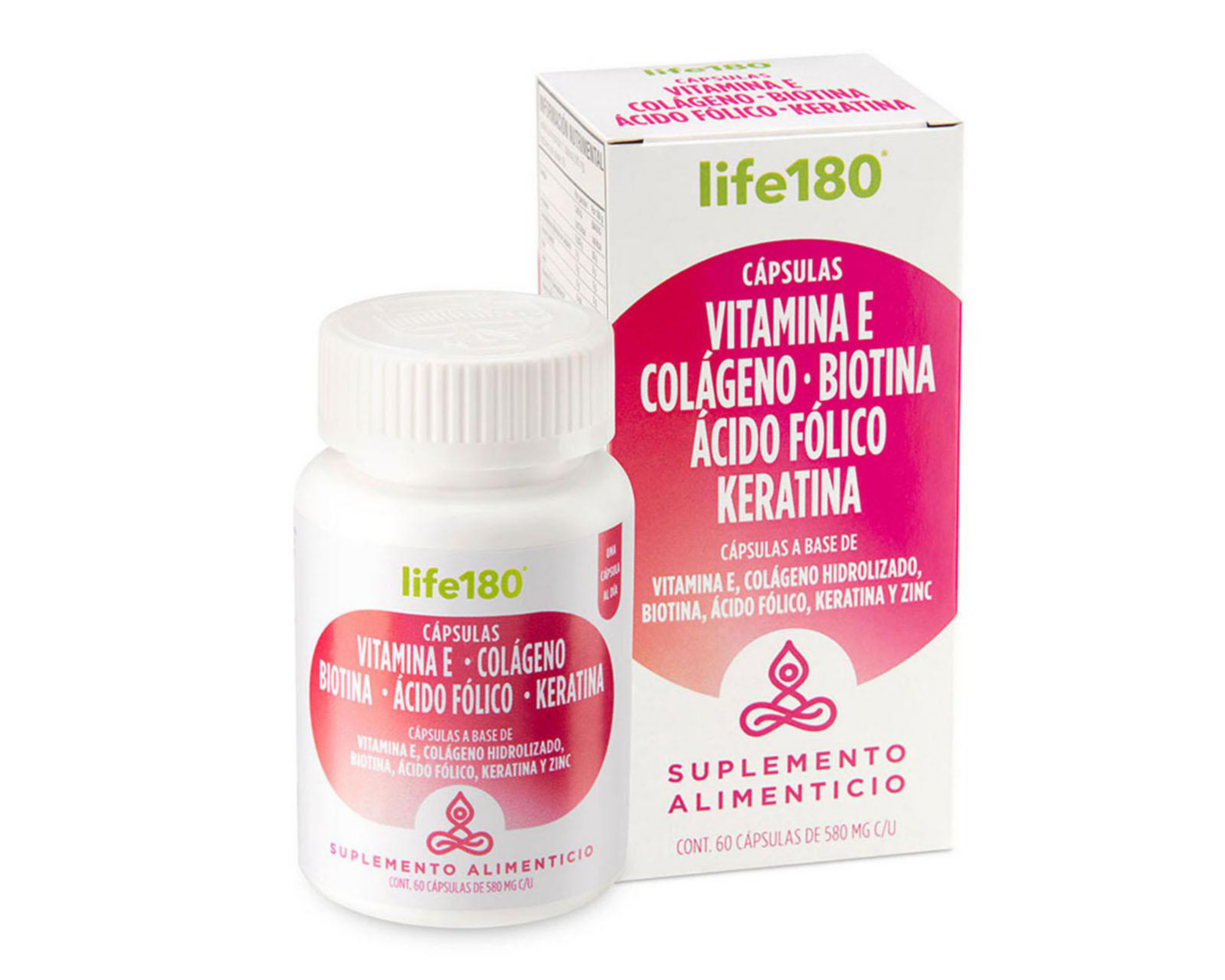 Foto 3 pulgar | Suplemento Alimenticio Life 180 Vitamina E 60 Cápsulas