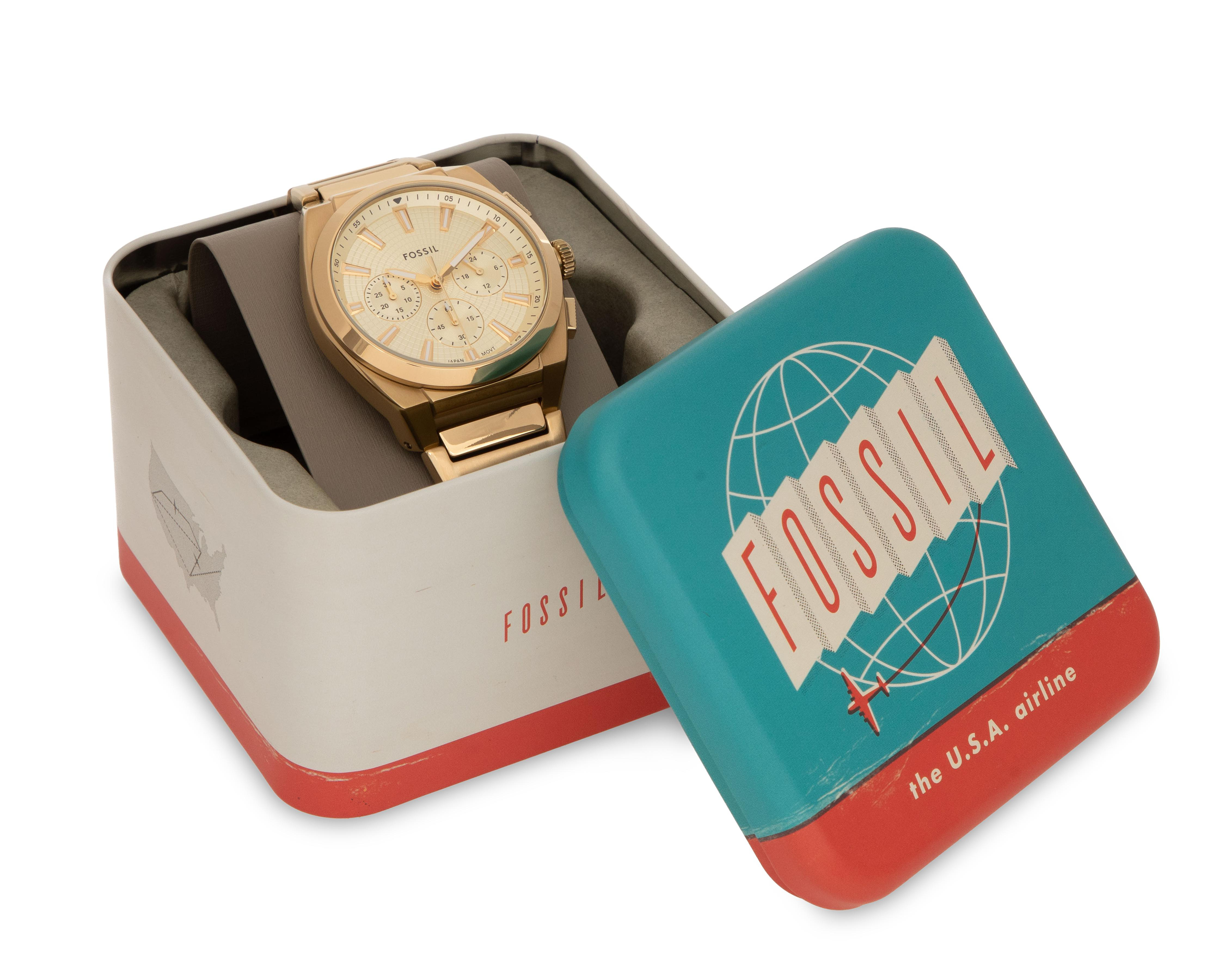 Foto 5 | Reloj Fossil para Hombre FS6119 Dorado