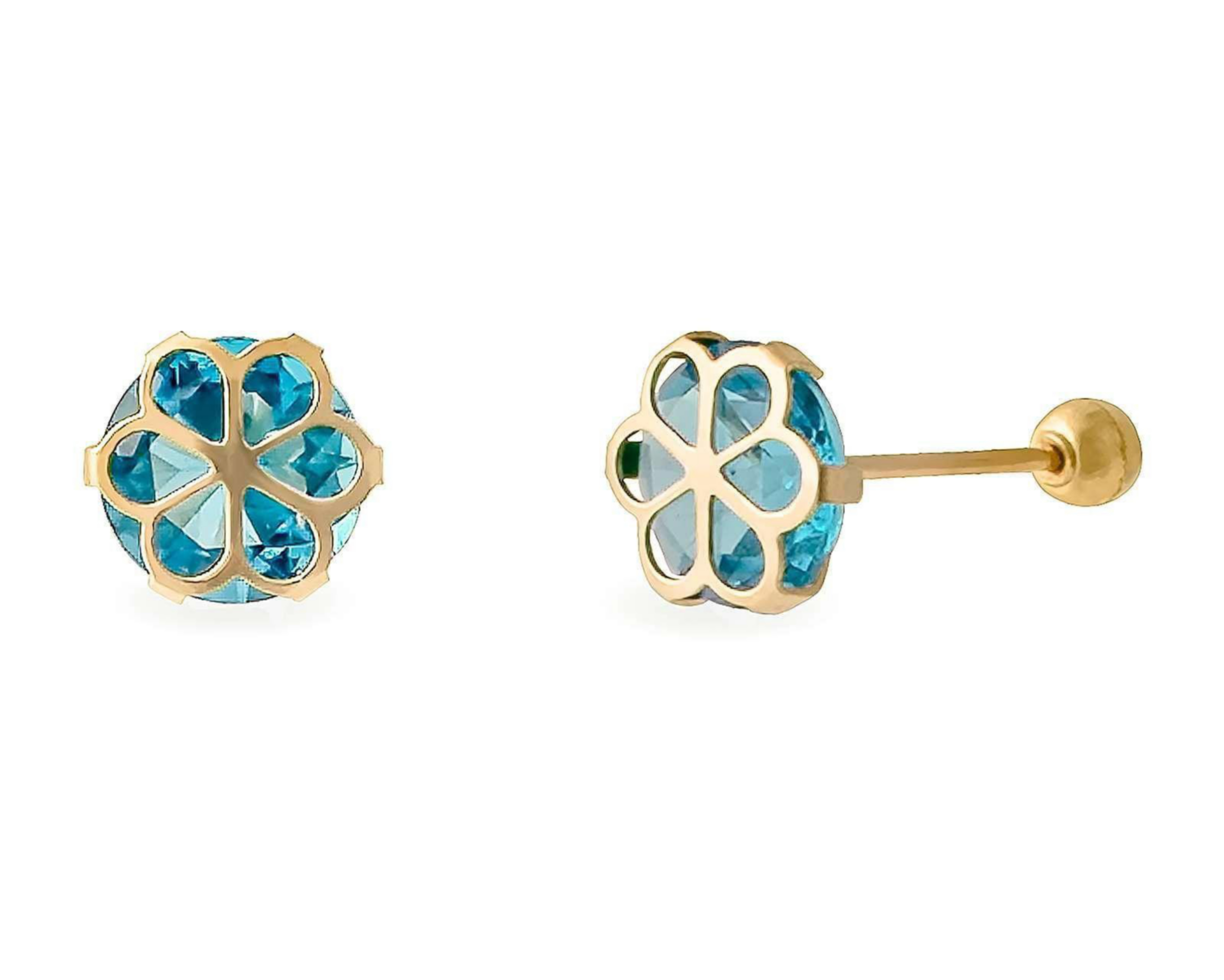 Broqueles de Oro 10K Baby Colors $759
