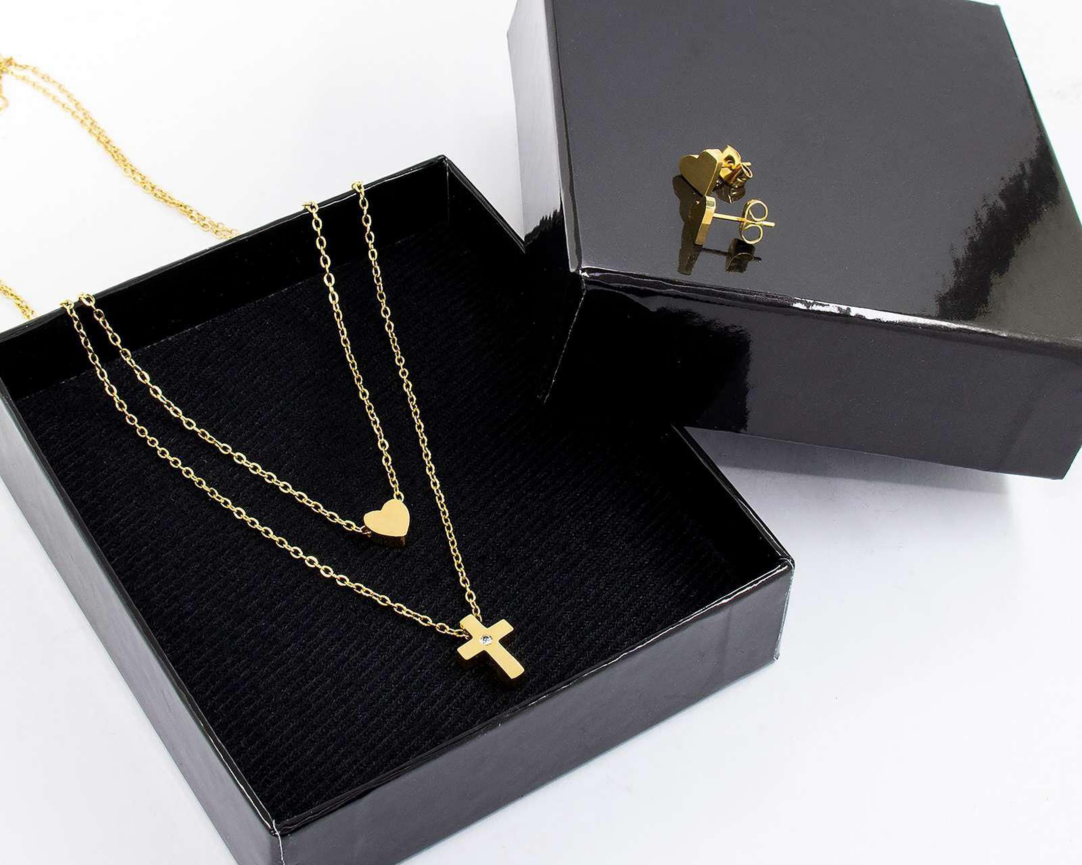 Foto 5 | Collar y Aretes de Acero Inoxidable Thinner