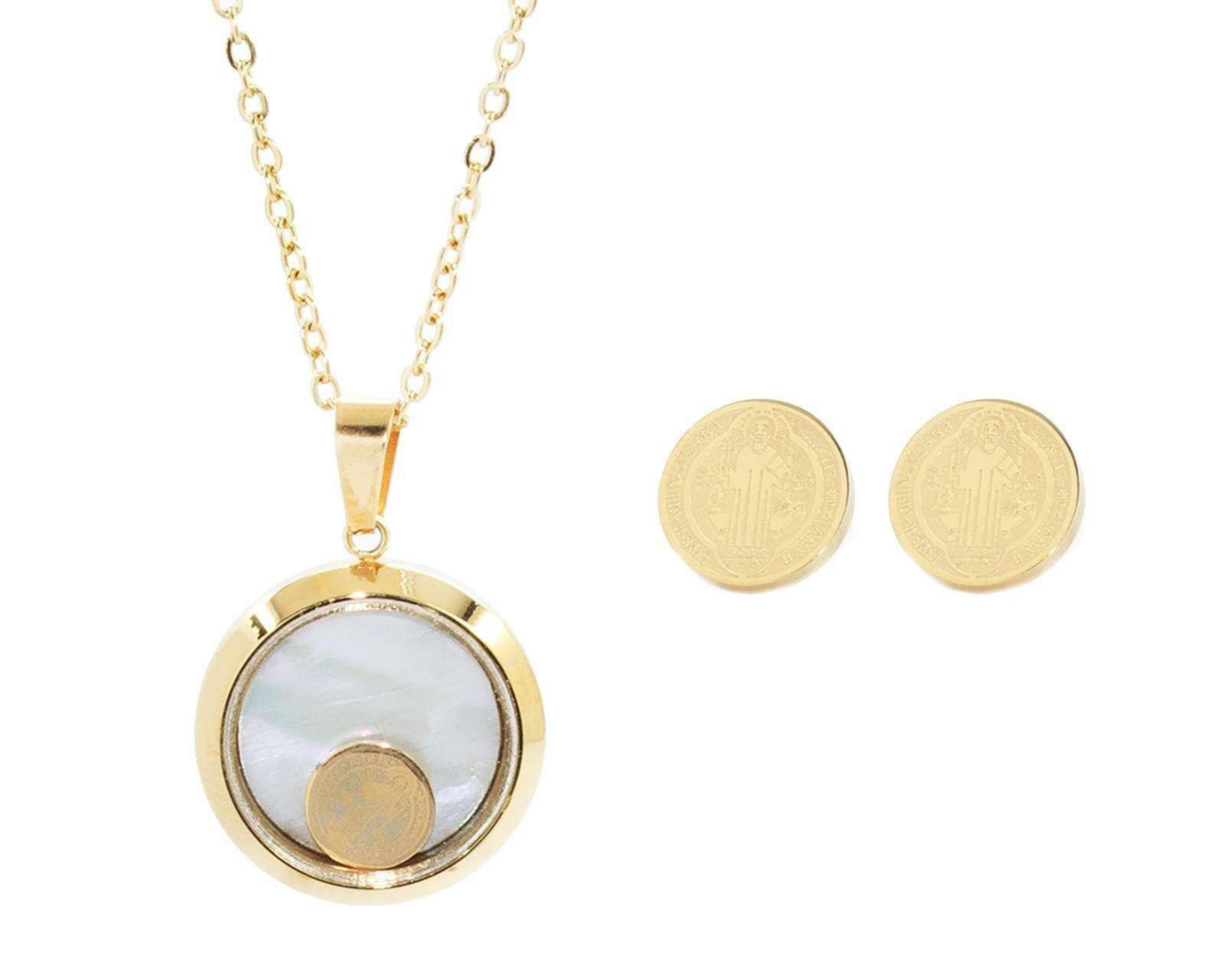 Foto 1 | Collar y Aretes de Acero Inoxidable Thinner