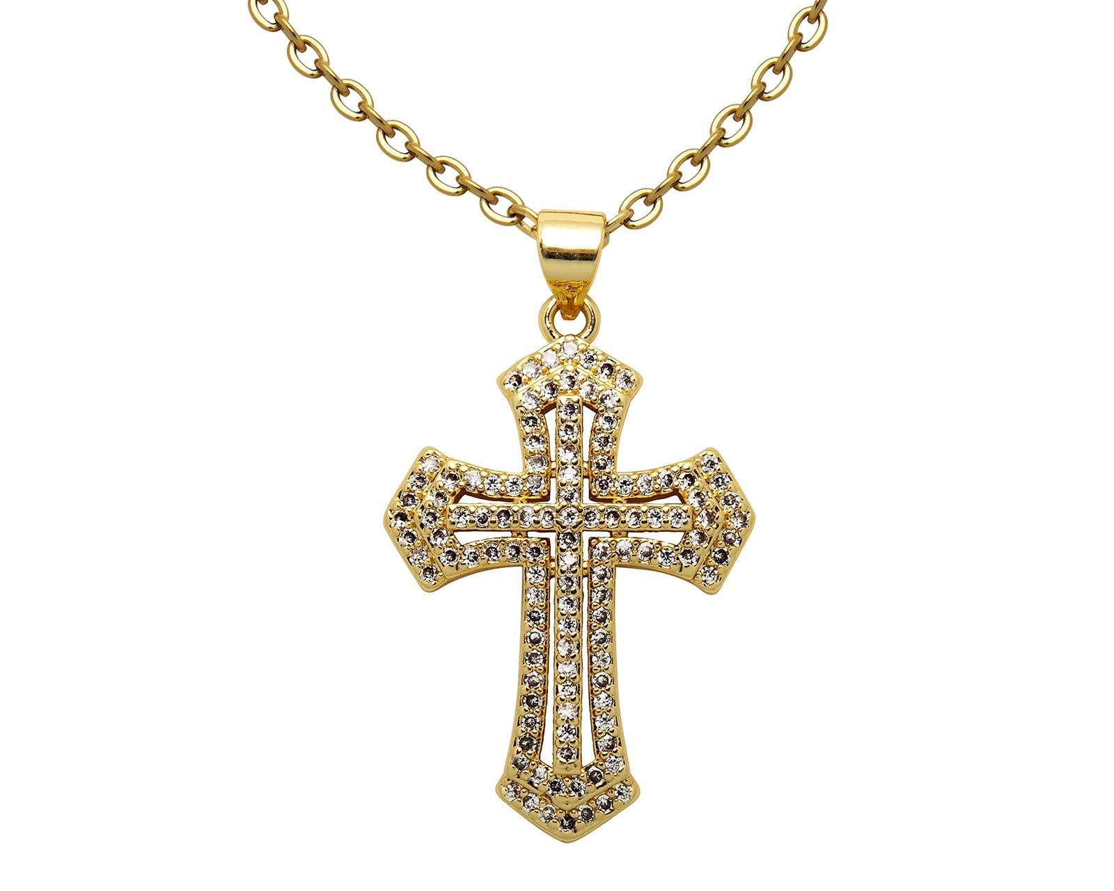 Foto 2 | Cadena con Cruz Chapa de Oro 18 K Frassinoro
