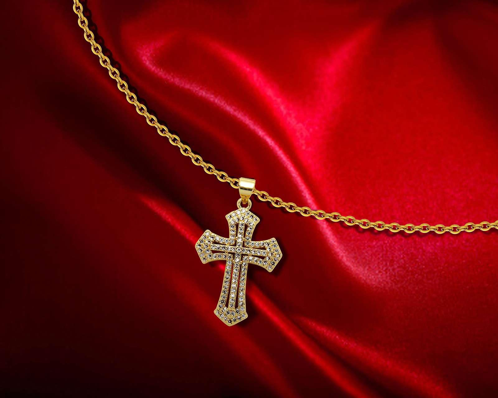 Foto 4 | Cadena con Cruz Chapa de Oro 18 K Frassinoro