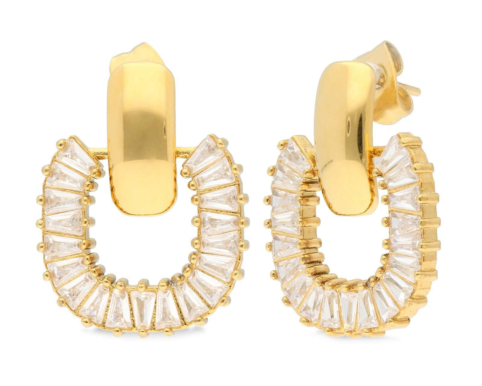 Foto 2 pulgar | Aretes de Acero Inoxidable Jennifer Lopez