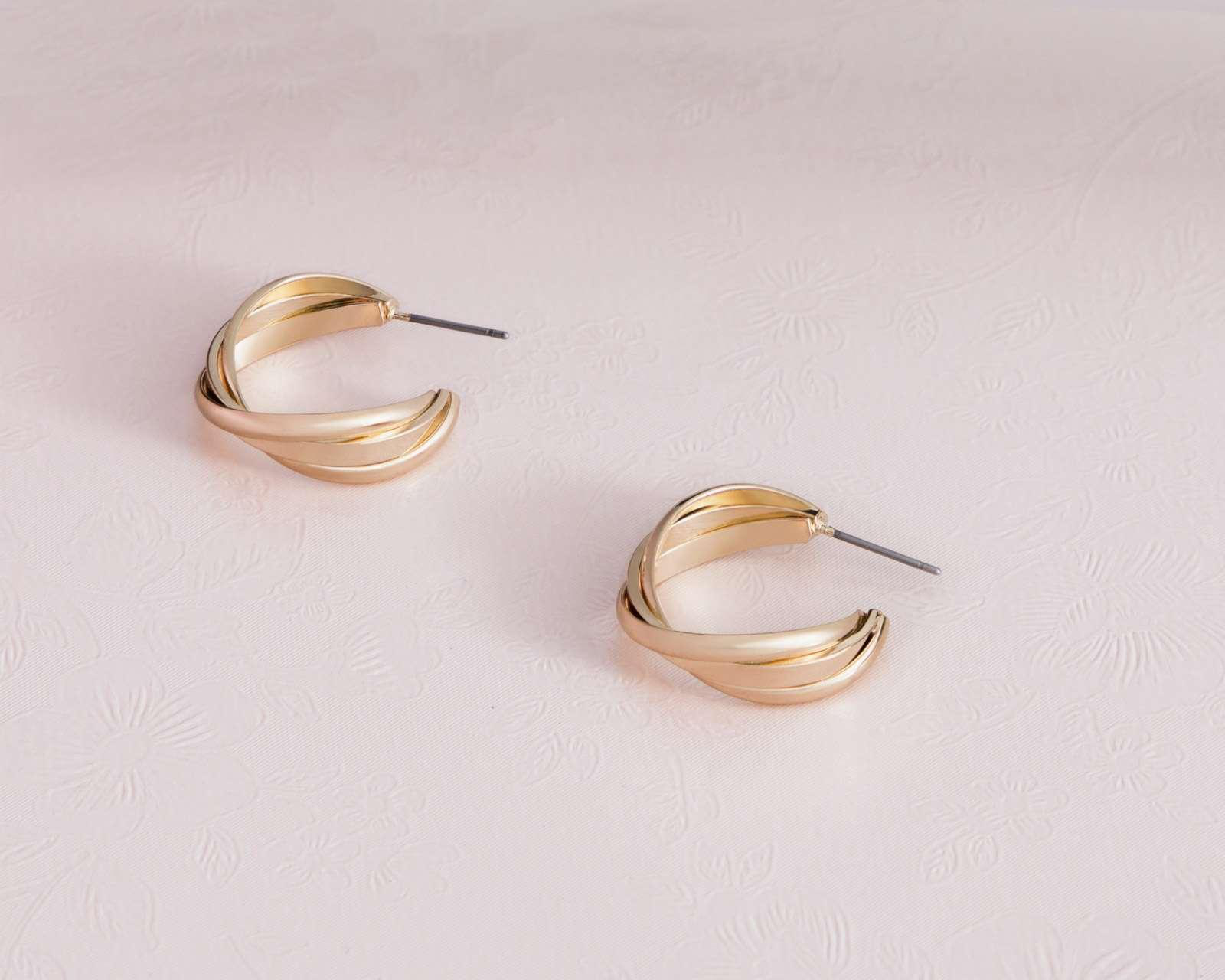 Foto 4 | Aretes de Chapa de Oro 10K Synergies