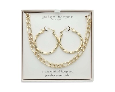 Foto 1 | Collar y Arracadas de Chapa de Oro 14K Paige Harper