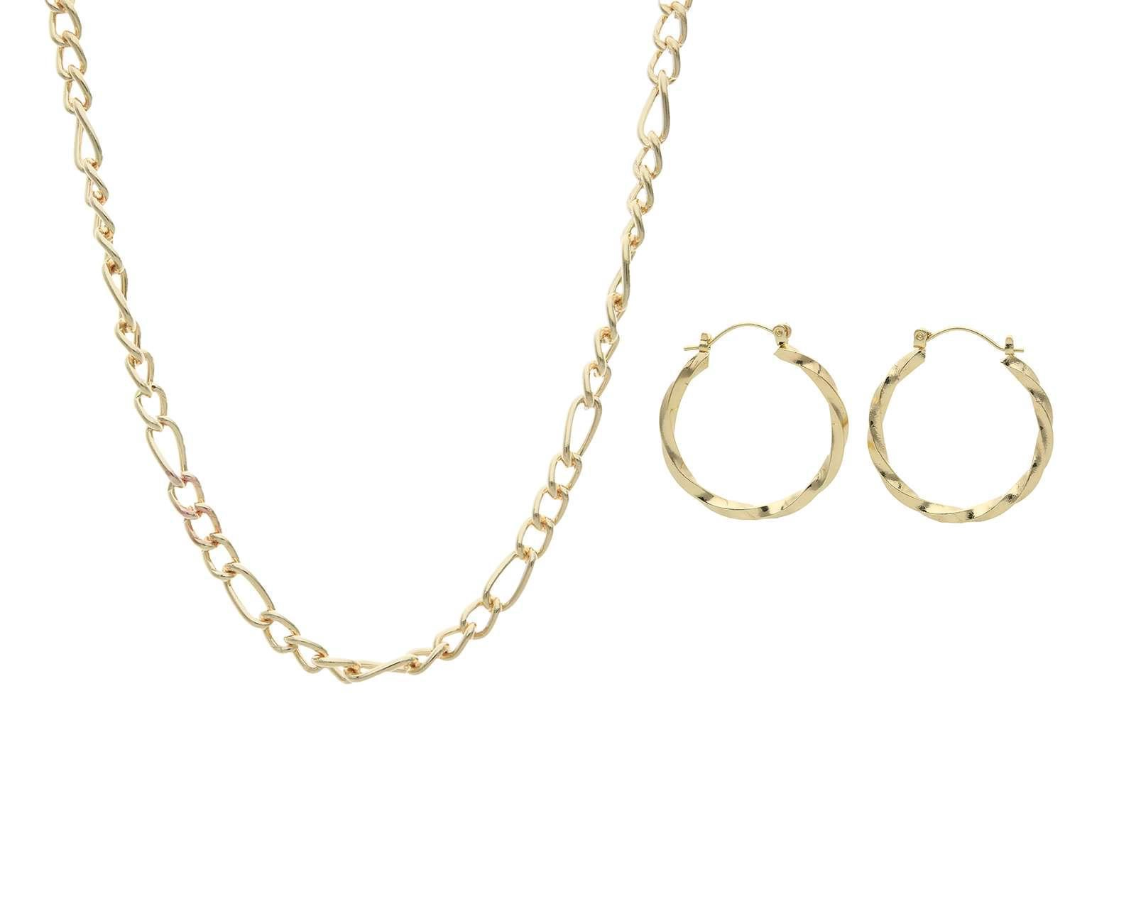Foto 5 pulgar | Collar y Arracadas de Chapa de Oro 14K Paige Harper