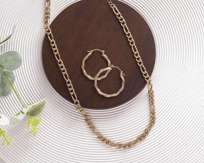 Foto 6 | Collar y Arracadas de Chapa de Oro 14K Paige Harper