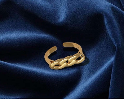 Foto 6 | Anillo Chapa de Oro 18k Sentimientos Ajustable