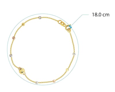 Foto 3 | Pulsera de Oro 10K Sentimientos