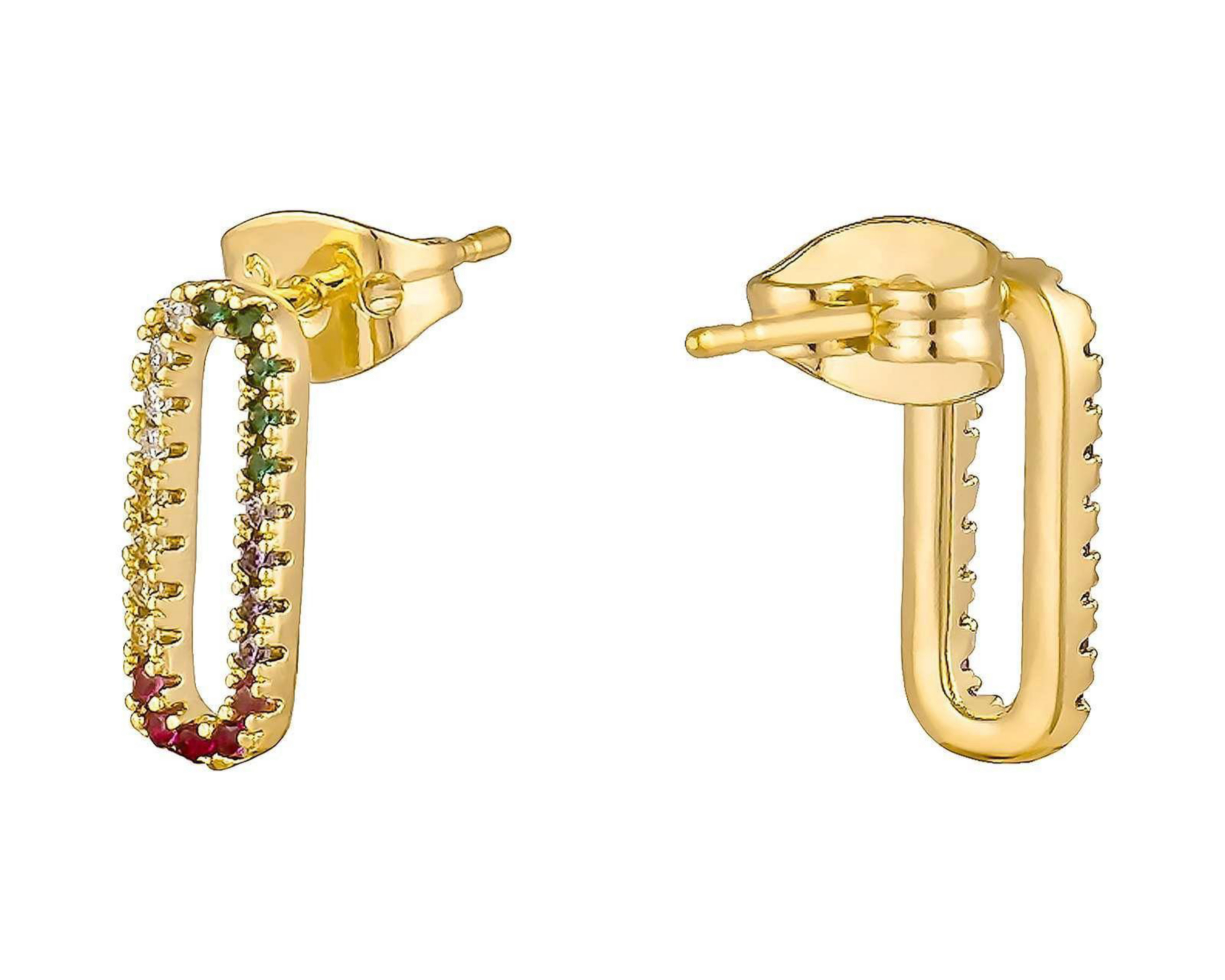 Foto 4 pulgar | Aretes de Chapa de Oro 18K Plafer
