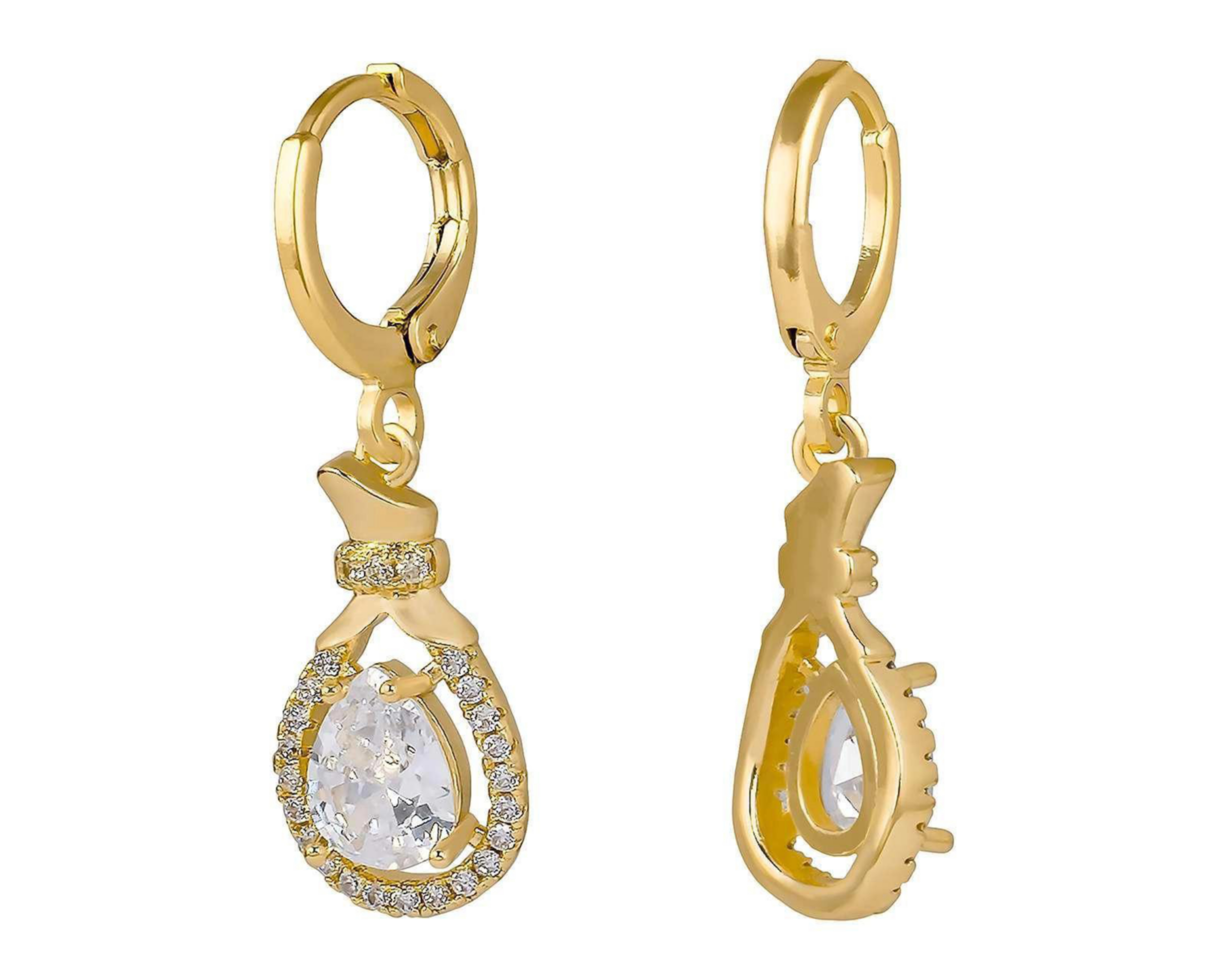 Foto 4 pulgar | Aretes de Chapa de Oro 18K Plafer