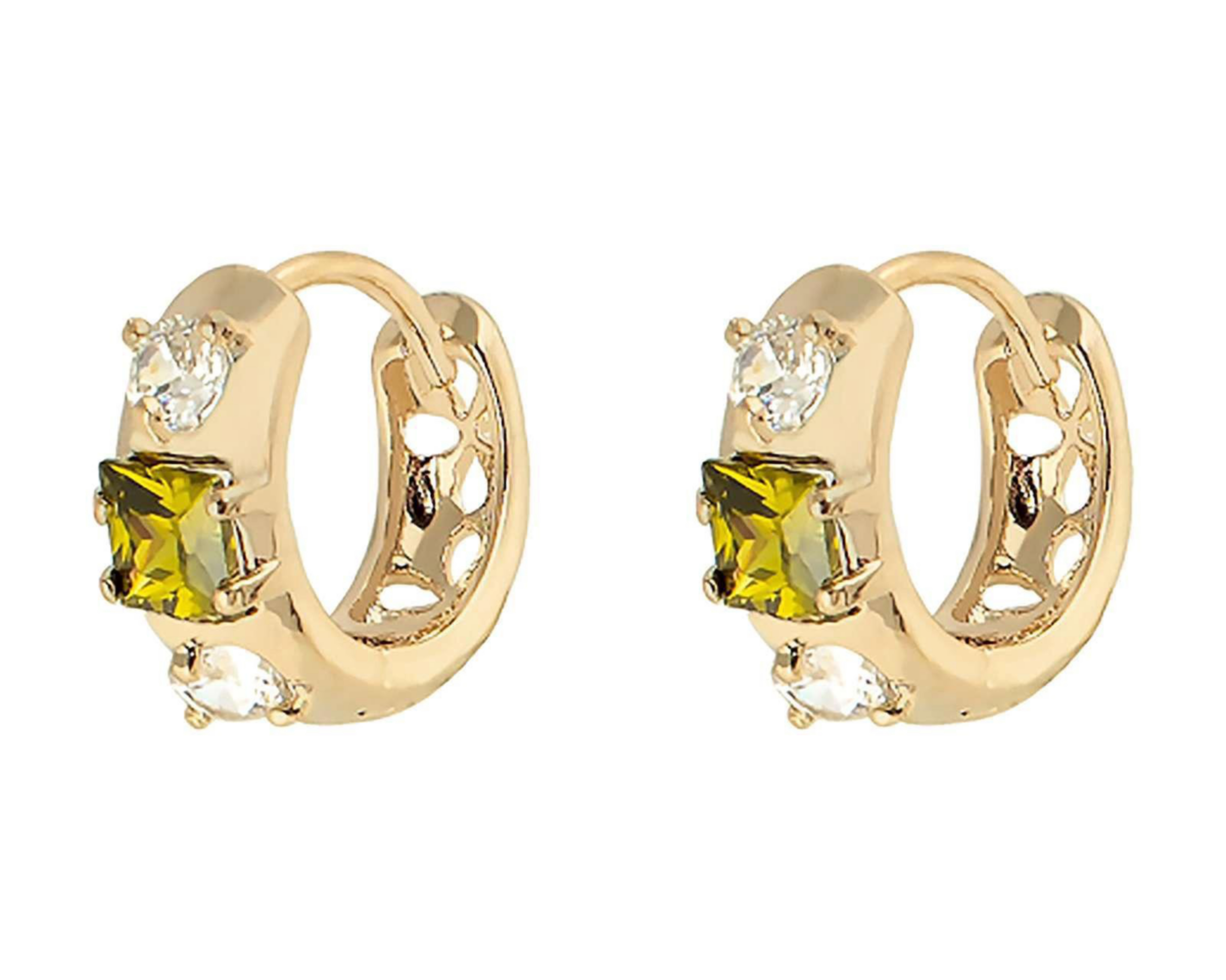 Foto 2 pulgar | Aretes de Chapa de Oro 18K Franssinoro