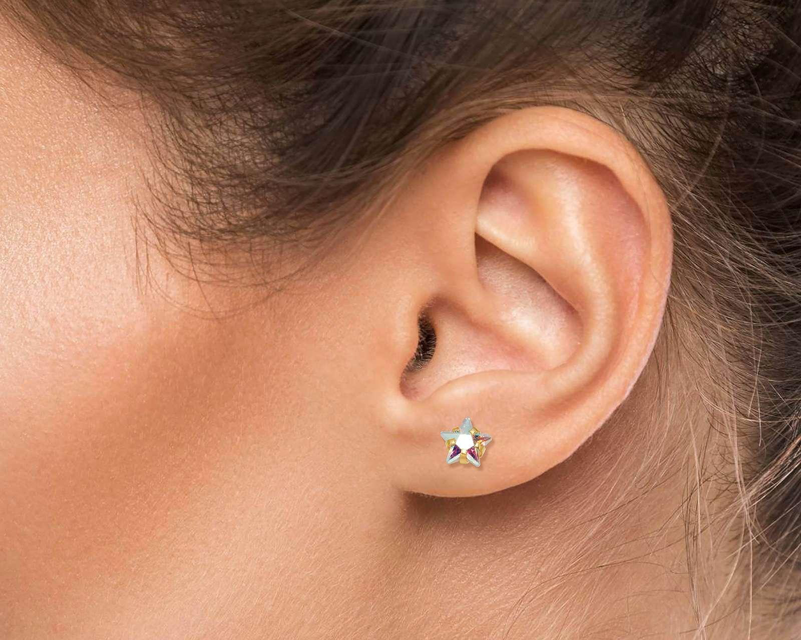 Foto 4 pulgar | Aretes de Oro 10K Sentimientos