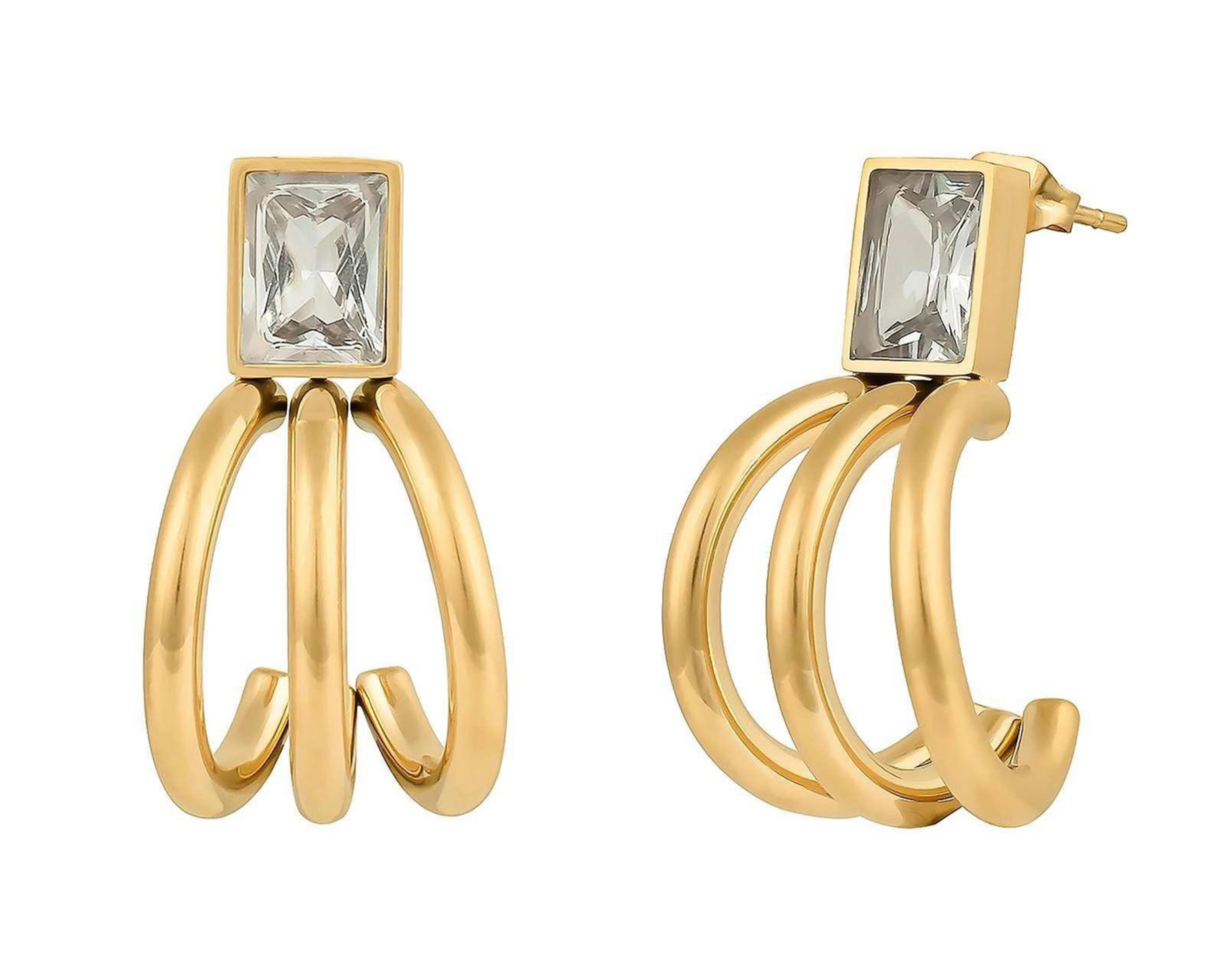 Foto 3 pulgar | Aretes de Acero Inoxidable Jennifer Lopez