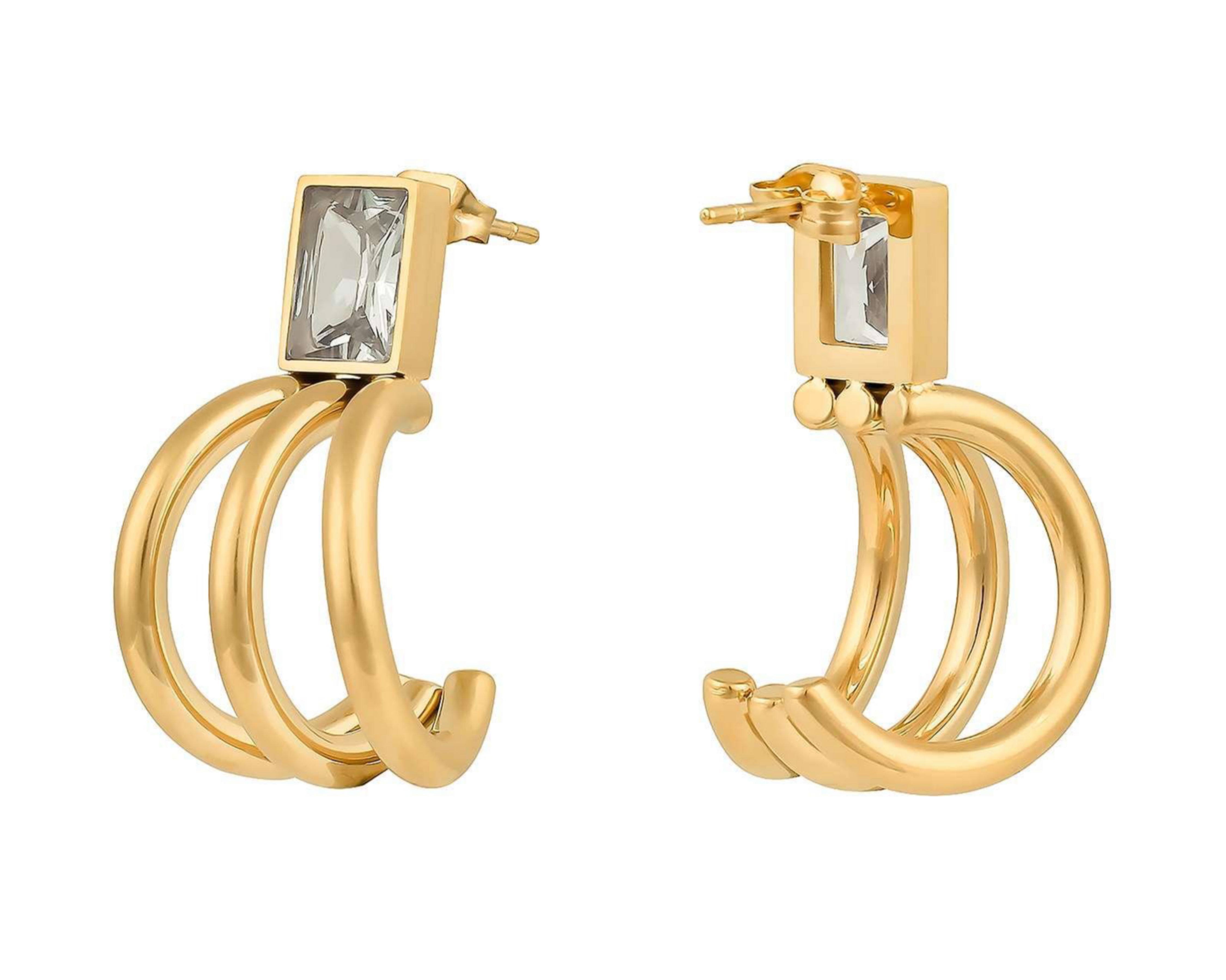 Foto 4 pulgar | Aretes de Acero Inoxidable Jennifer Lopez