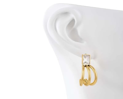 Foto 4 | Aretes de Acero Inoxidable Jennifer Lopez