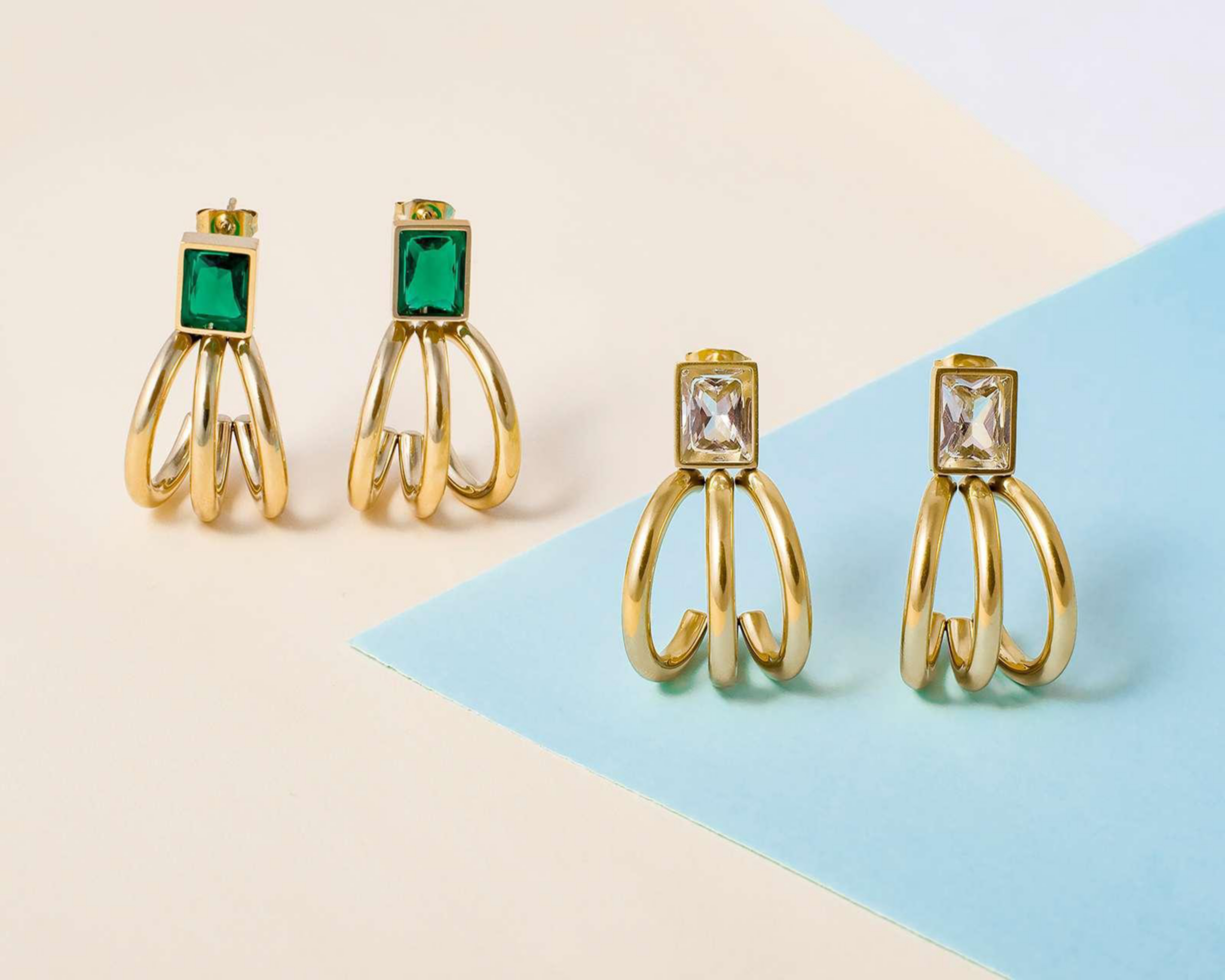 Foto 6 pulgar | Aretes de Acero Inoxidable Jennifer Lopez