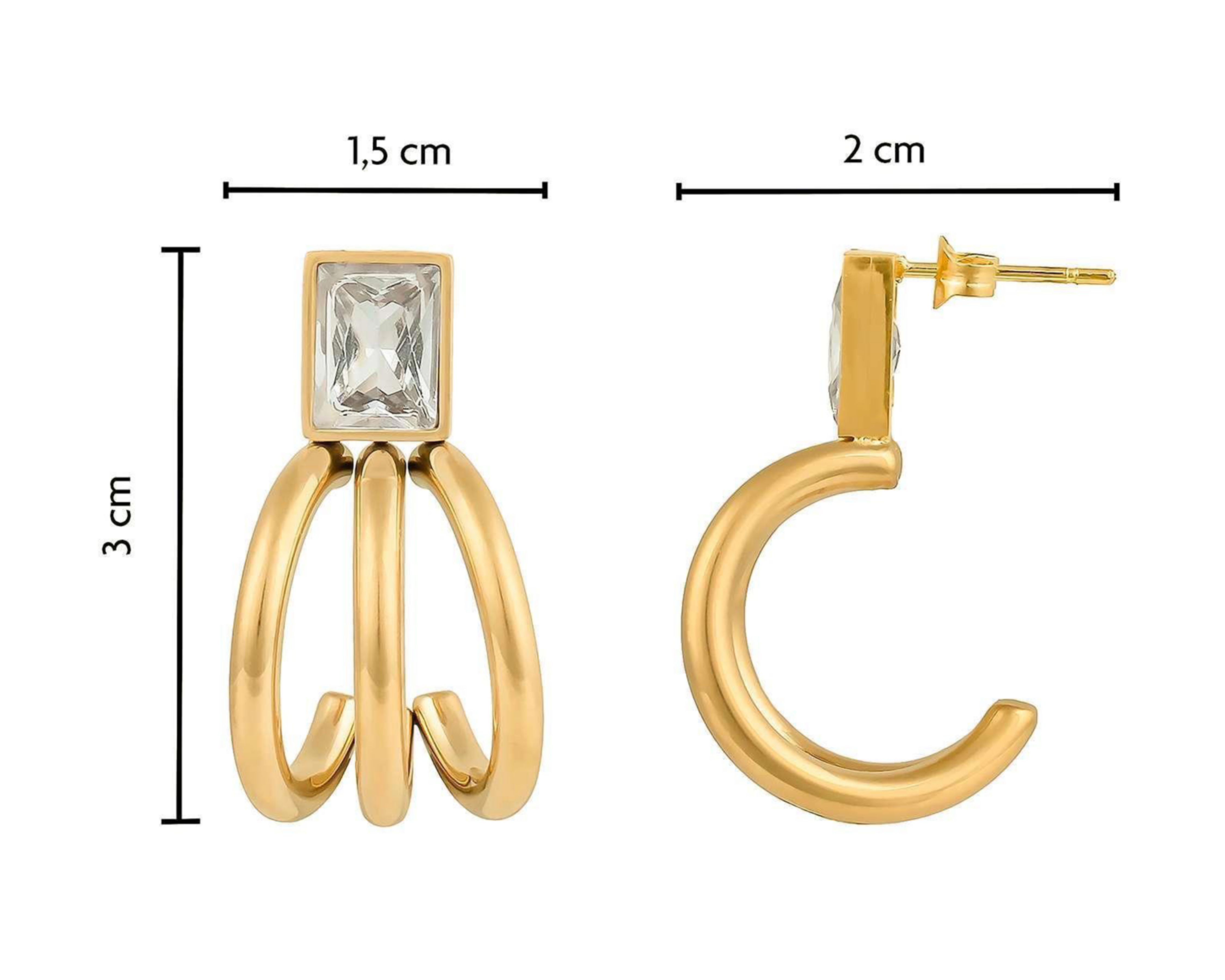 Foto 8 pulgar | Aretes de Acero Inoxidable Jennifer Lopez