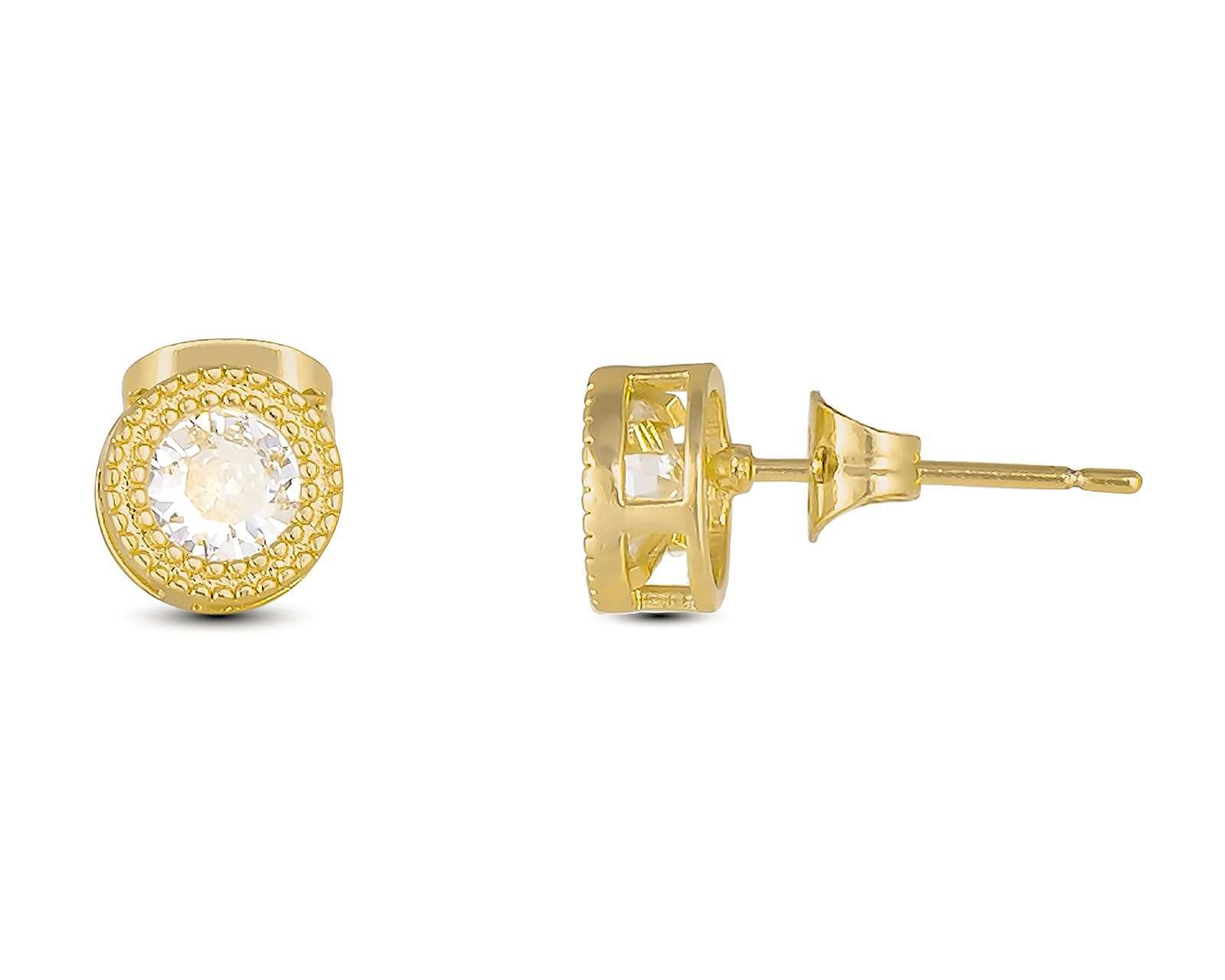 Foto 2 pulgar | Aretes de Chapa de Oro 18K Plafer