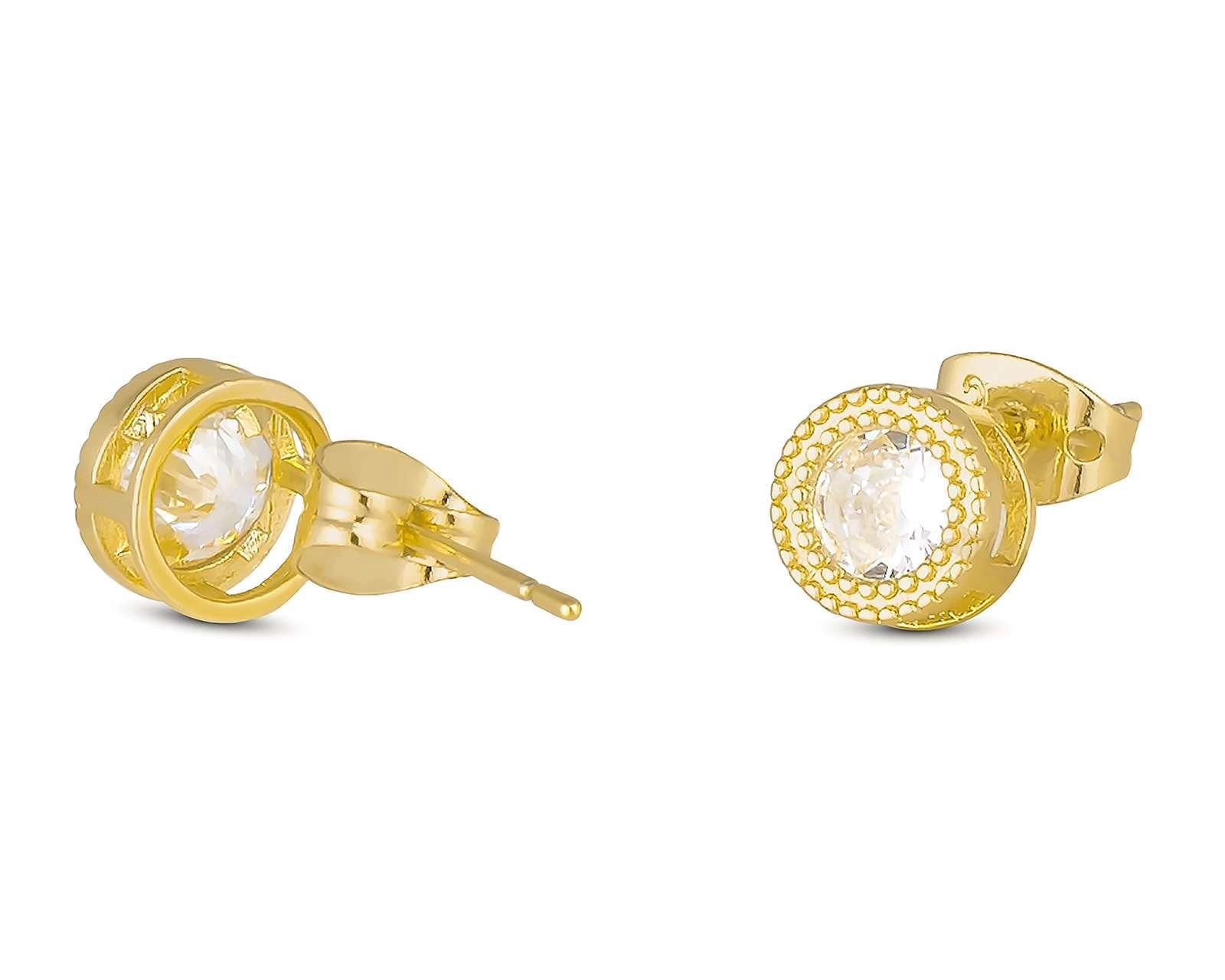 Foto 4 pulgar | Aretes de Chapa de Oro 18K Plafer