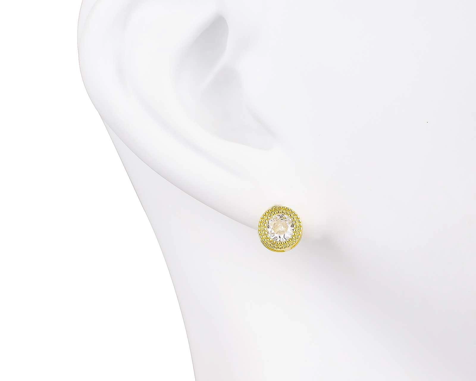 Foto 6 pulgar | Aretes de Chapa de Oro 18K Plafer