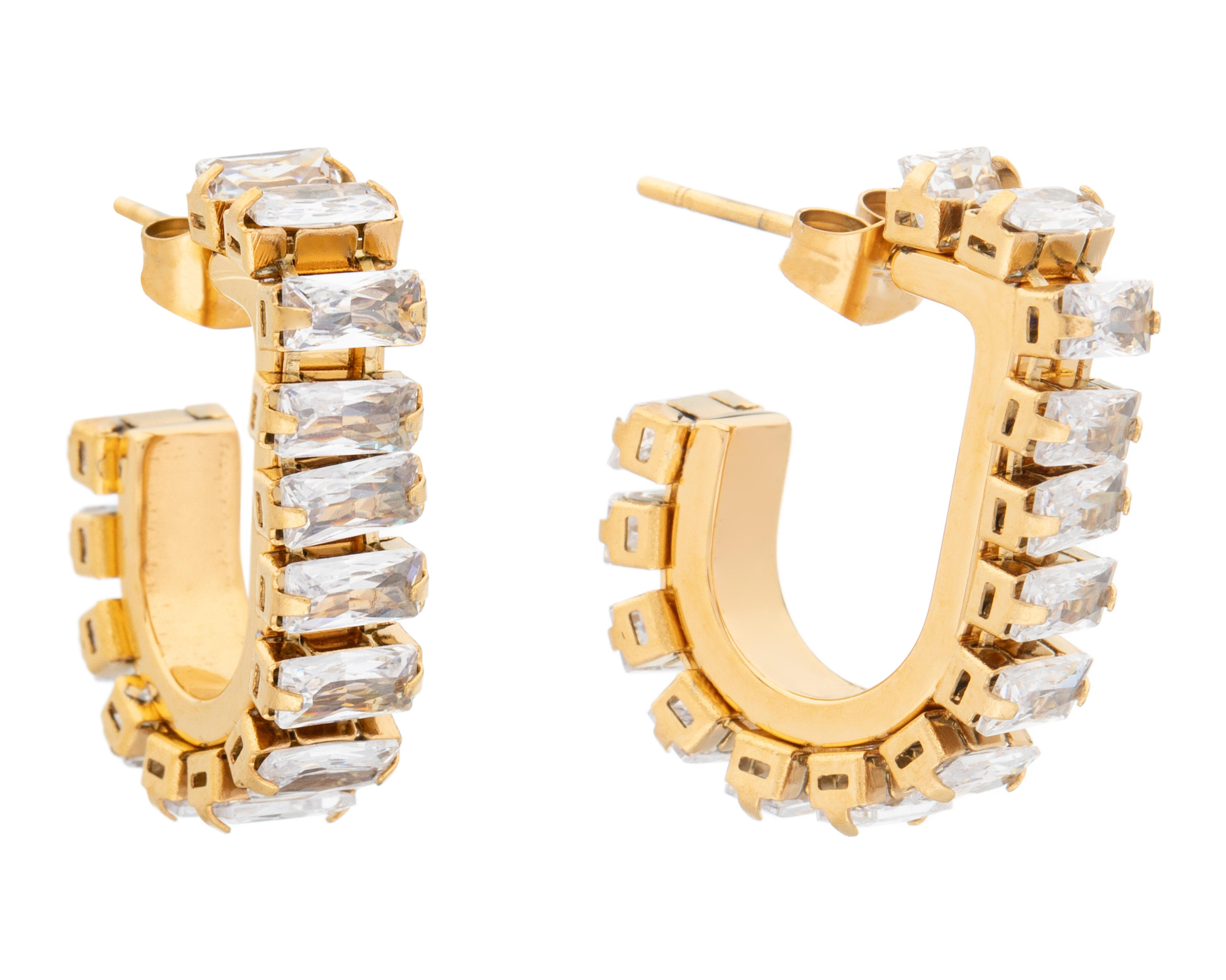 Foto 2 pulgar | Aretes de Acero Inoxidable Jennifer Lopez