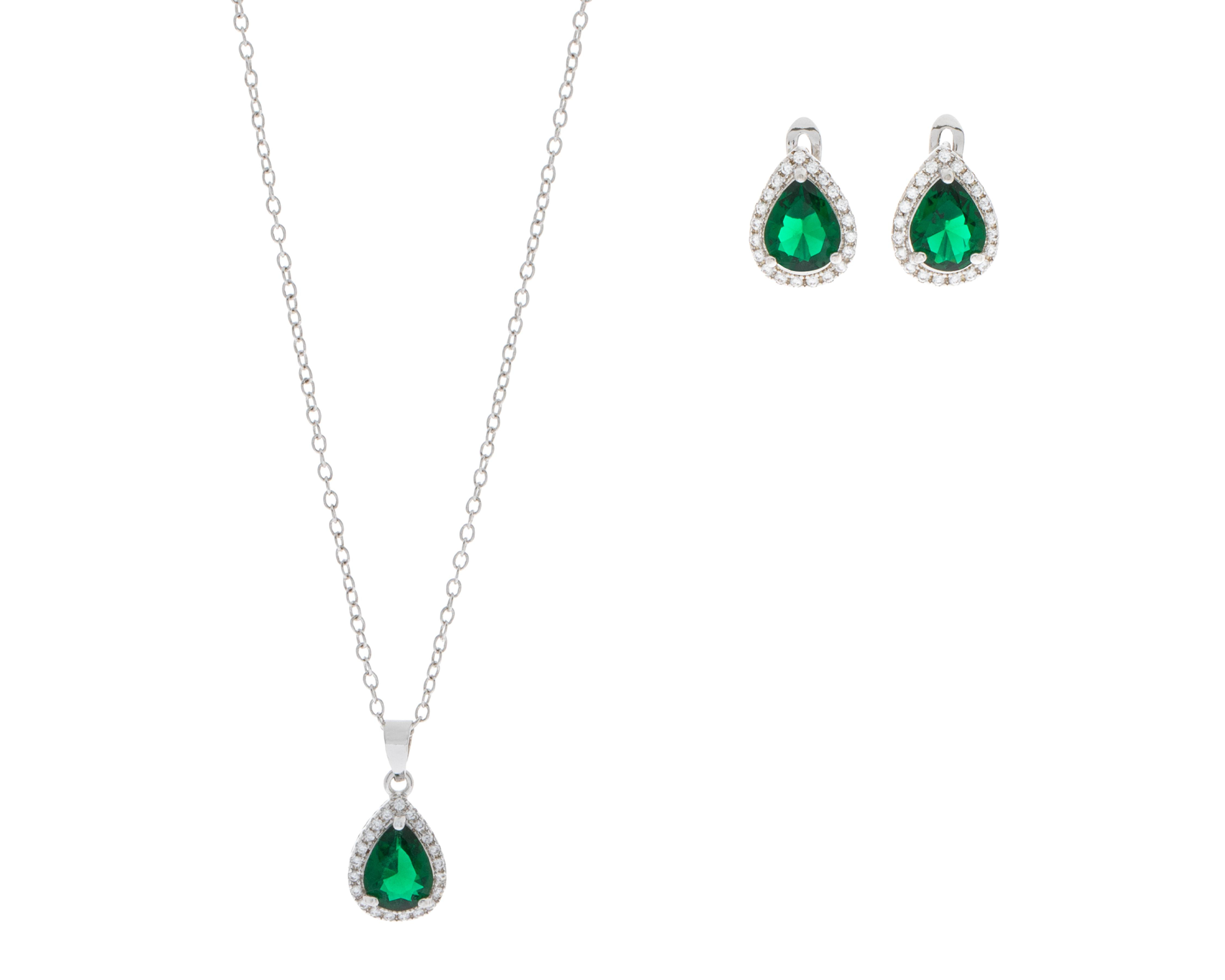 Collar y Aretes de Bisutería Fina Zhefan $259