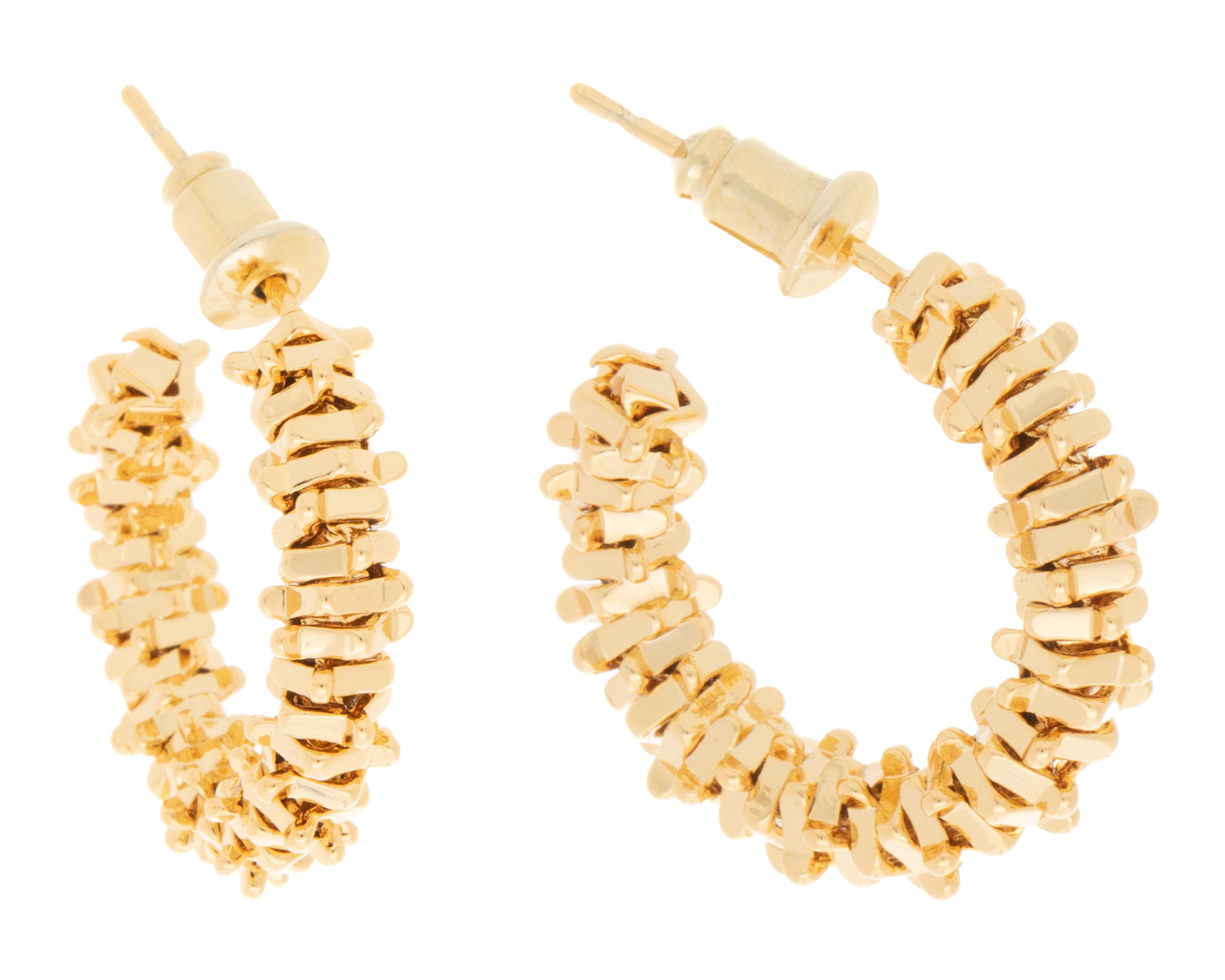 Arracadas de Chapa de Oro 18K Ideajoy