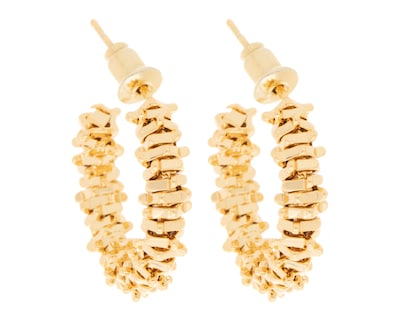 Foto 2 | Arracadas de Chapa de Oro 18K Ideajoy